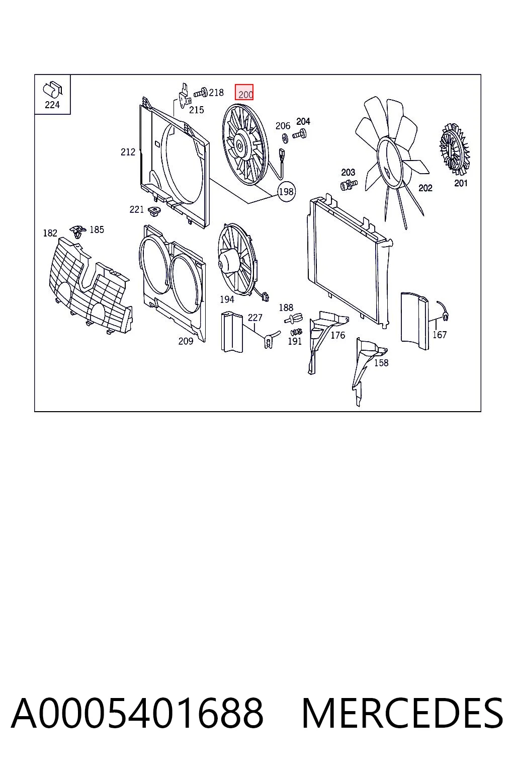A0005401688 Mercedes Electroventilador del motor