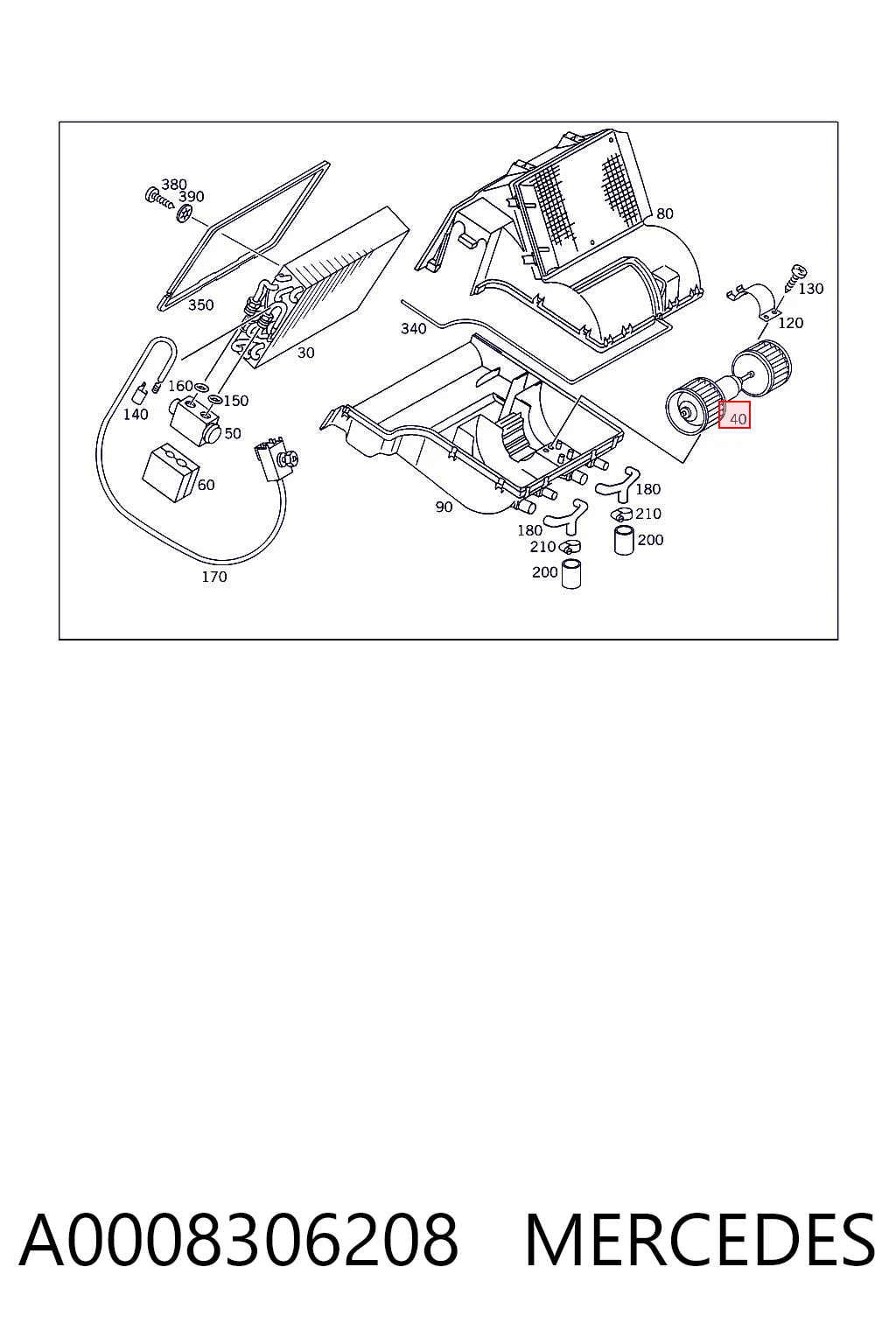 Motor del ventilador del calefactor A0008306208 MERCEDES