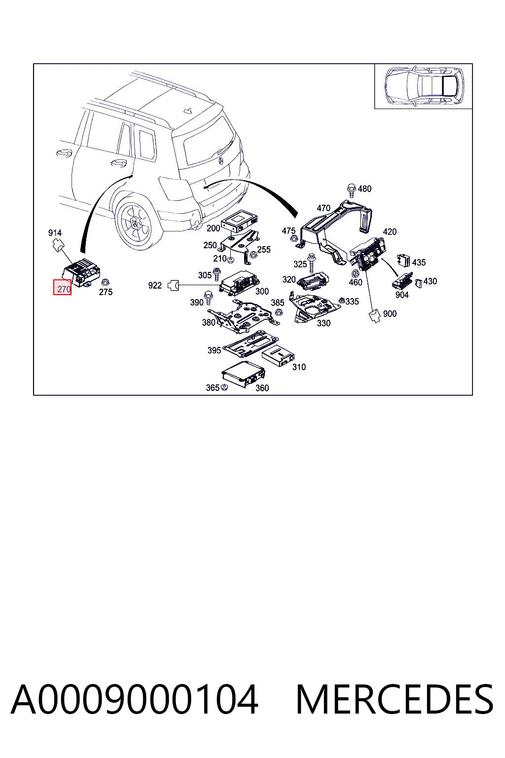A0009000104 Mercedes Módulo de control del motor de la bomba de combustible