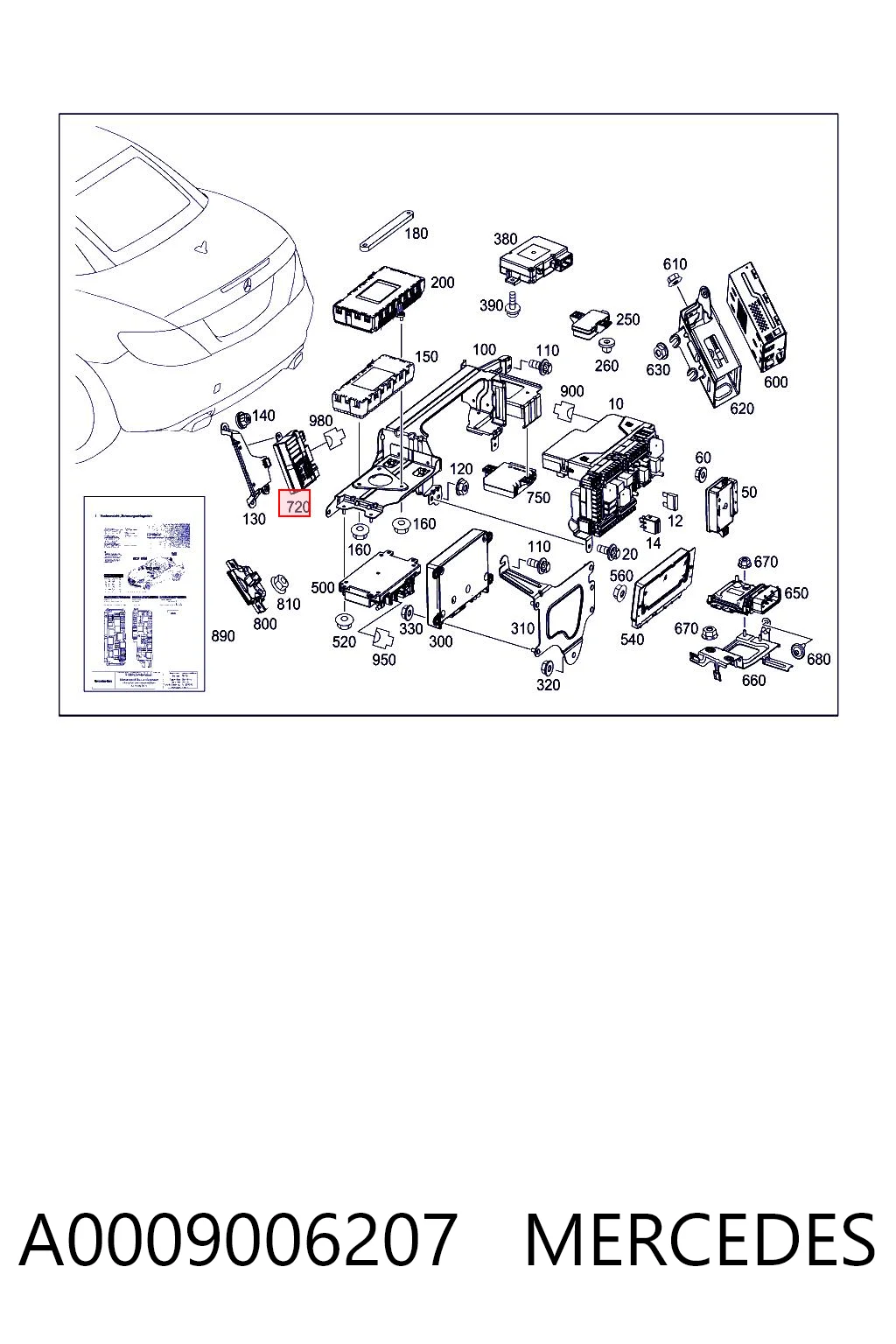 A0009006207 Mercedes Módulo de control del motor de la bomba de combustible