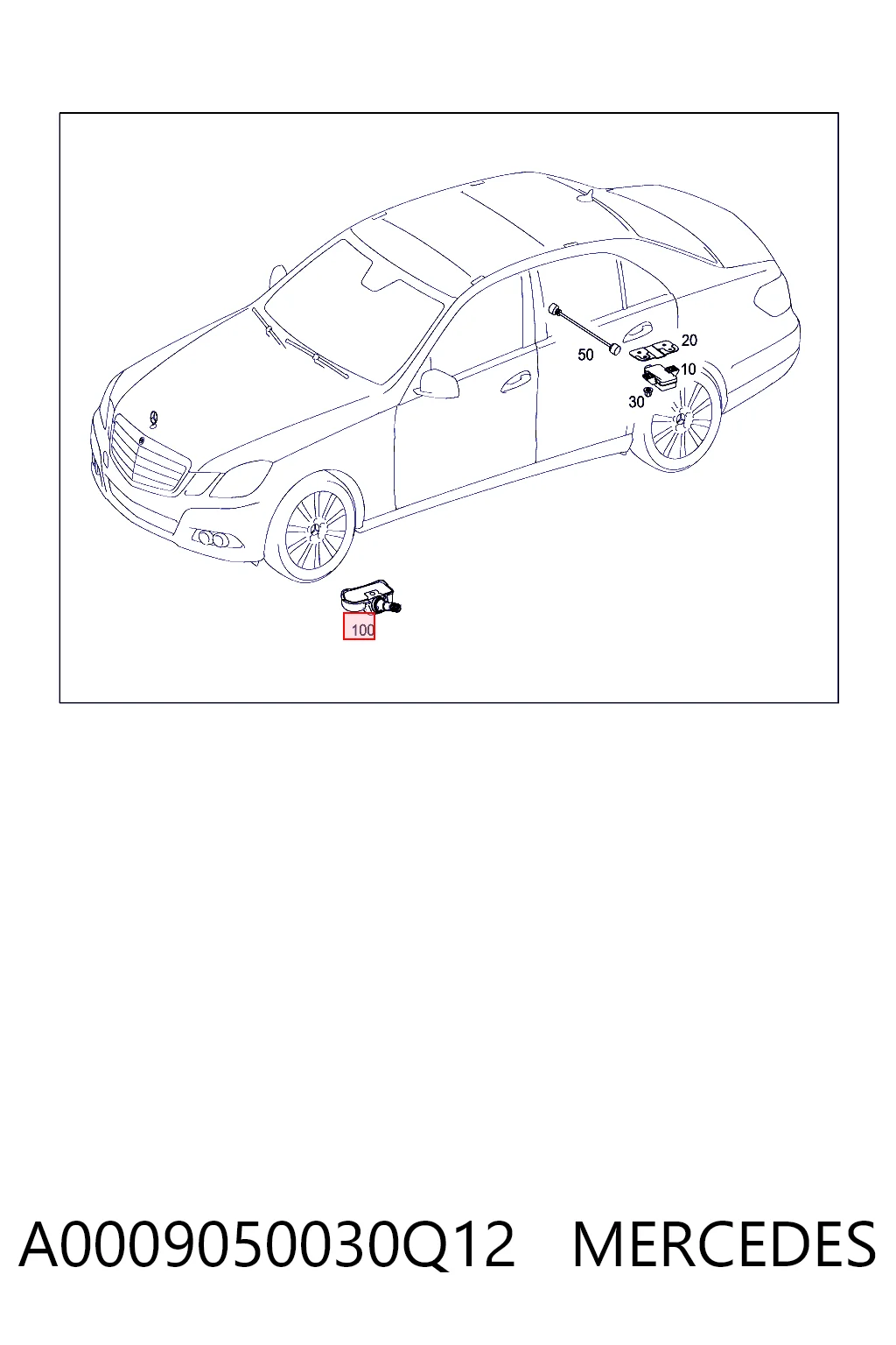 A0009050030Q12 Mercedes Sensor de presión de neumáticos (TPMS)