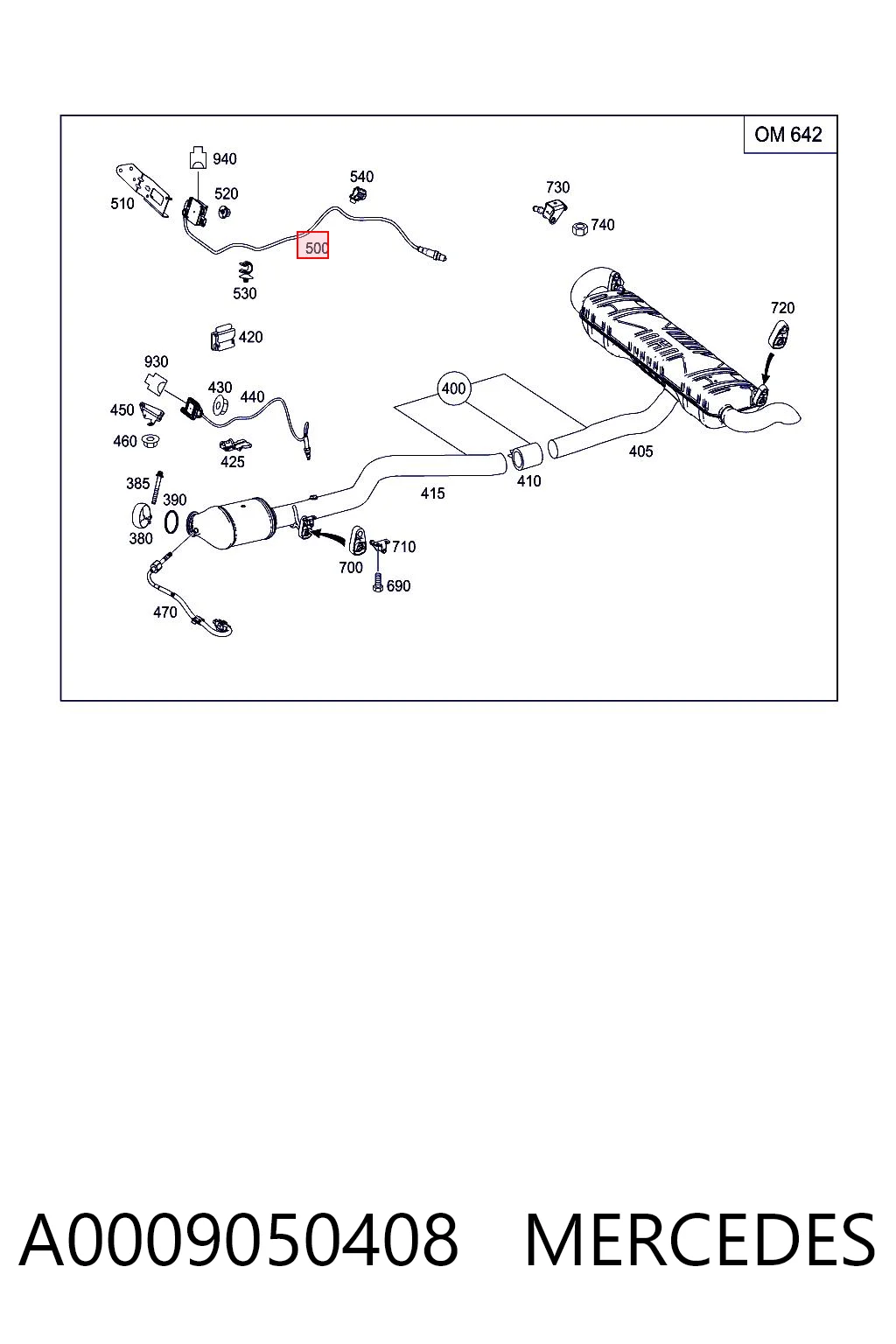 A0009050408 Mercedes Sensor de temperatura de gases de escape del filtro de partículas