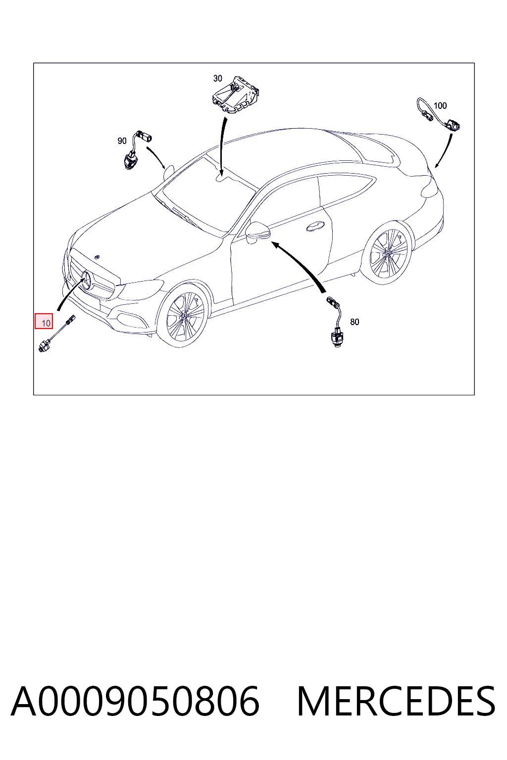 A0009050806 Mercedes Cámara del sistema de visión