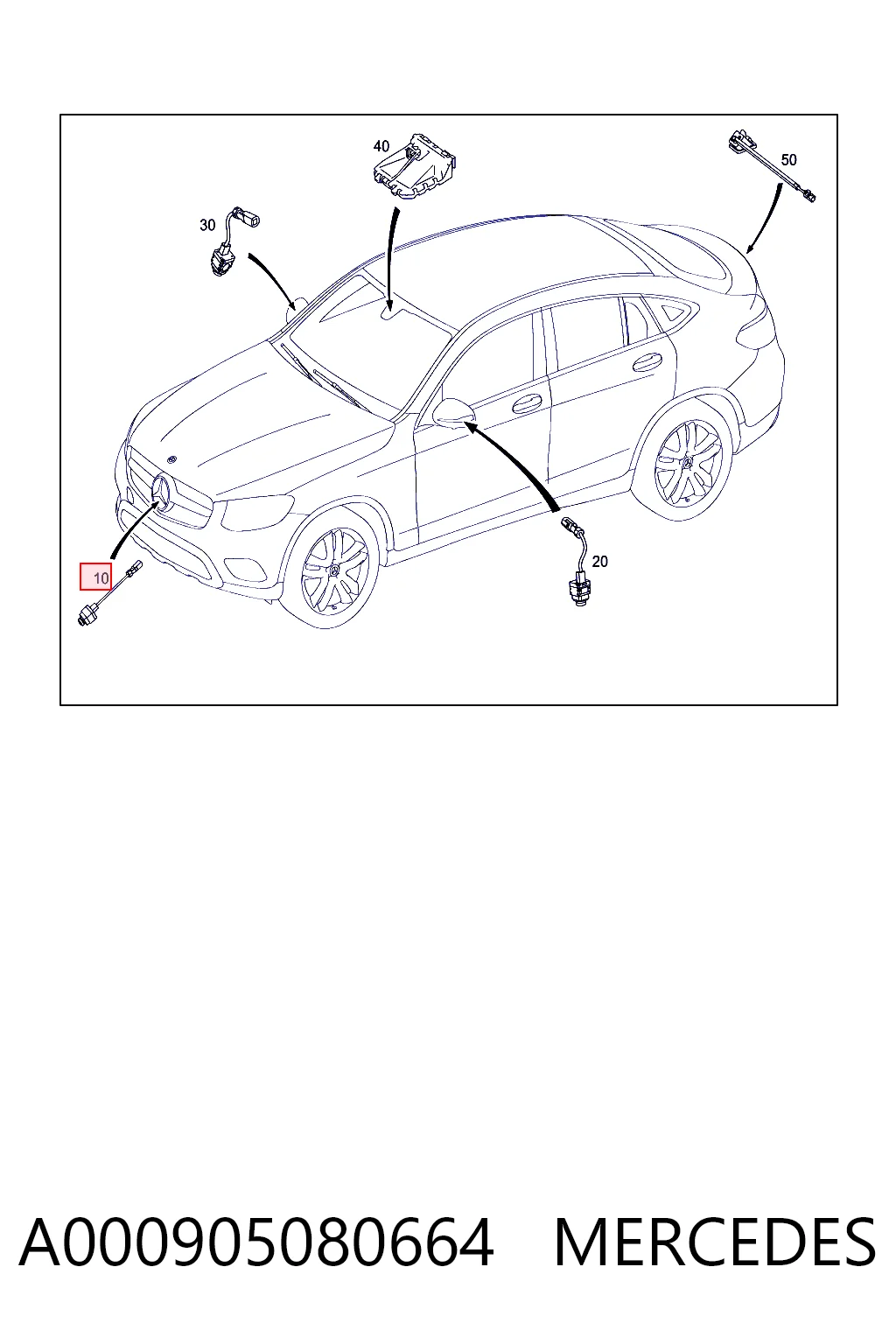 A000905080664 Mercedes Cámara del sistema de visión