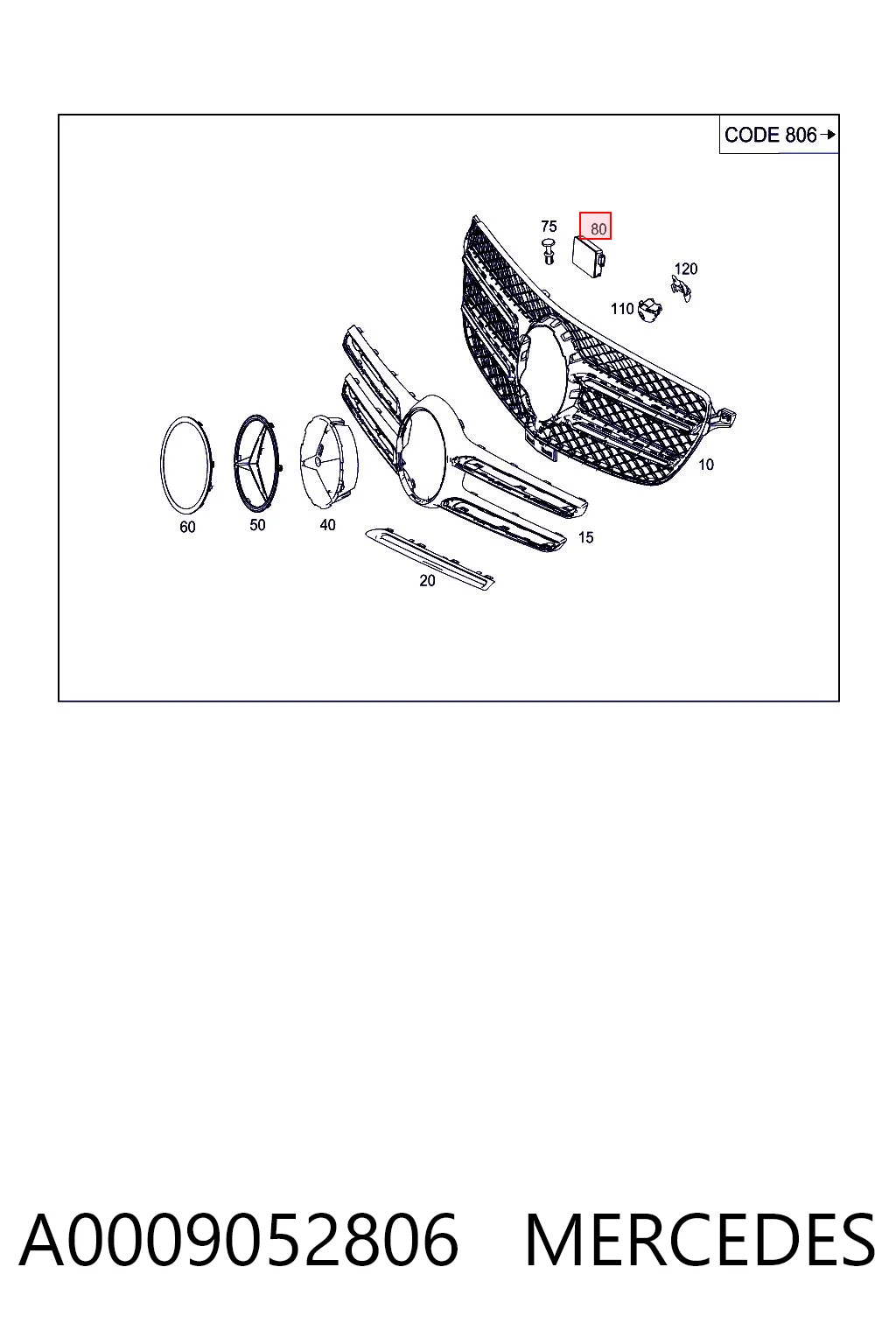 A0009052806 Mercedes Sensor de distancia por radar