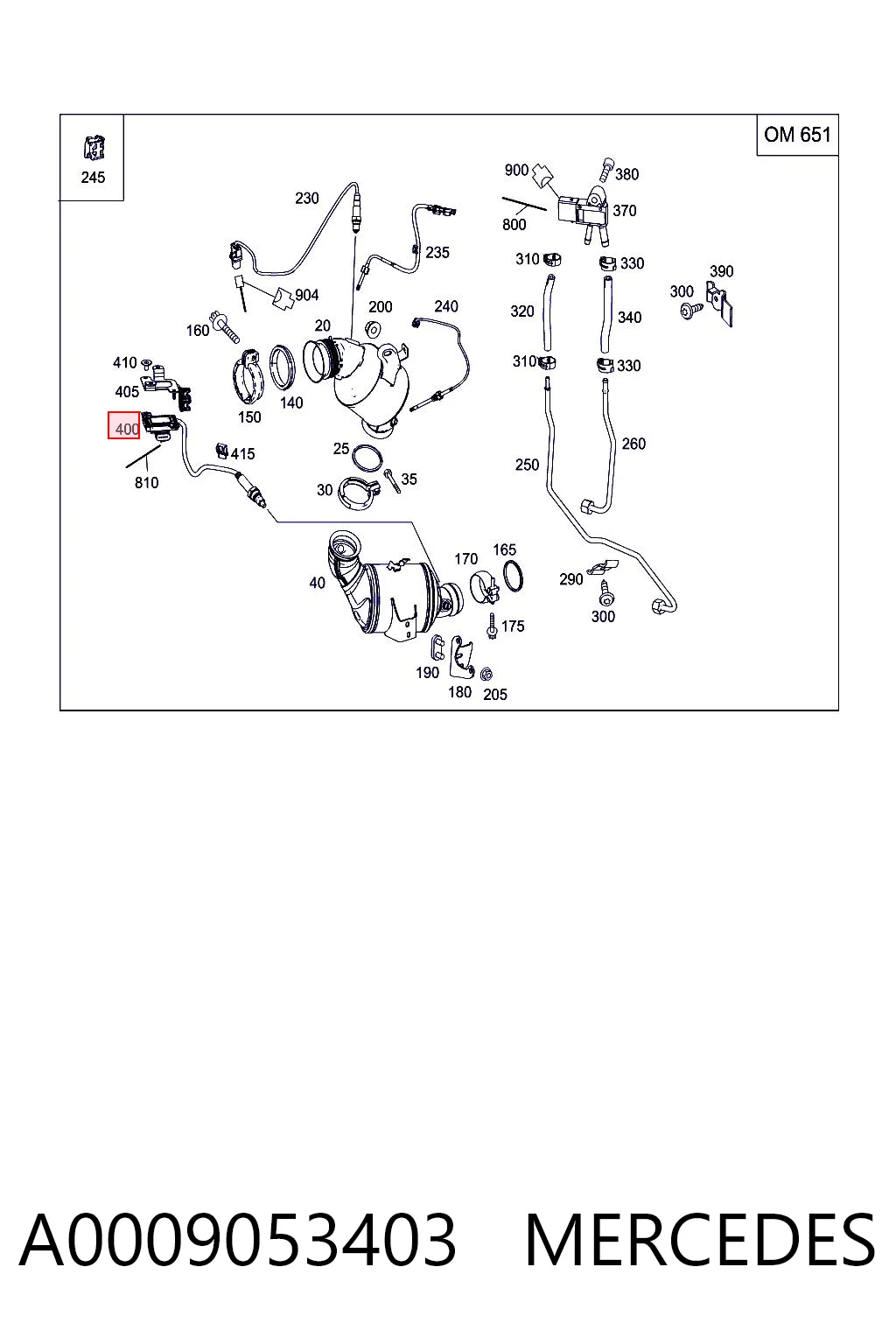 A0009053403 Mercedes Sensor de óxidos de nitrógeno NOx