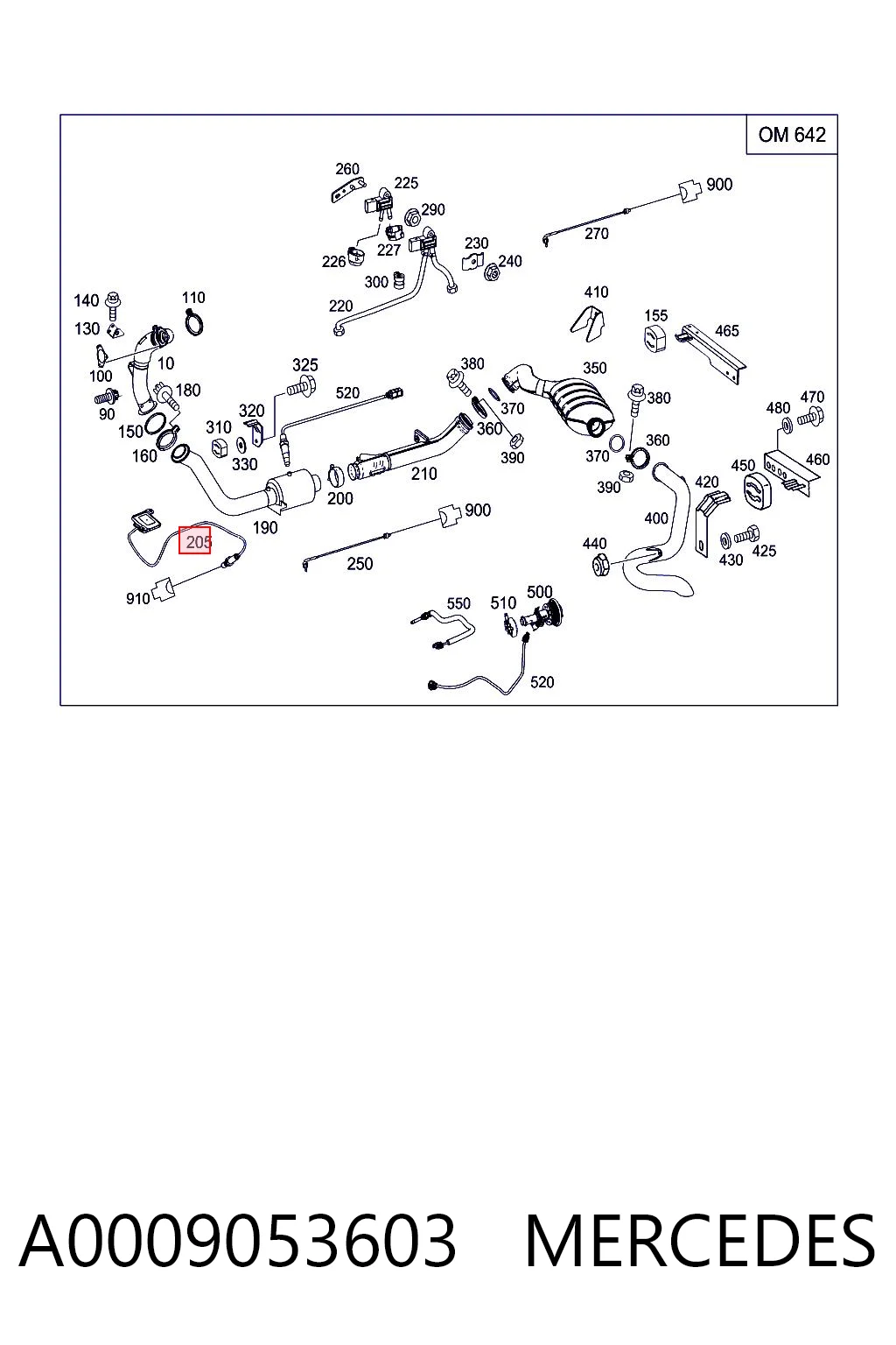 A0009053603 Mercedes Sensor de óxidos de nitrógeno NOx