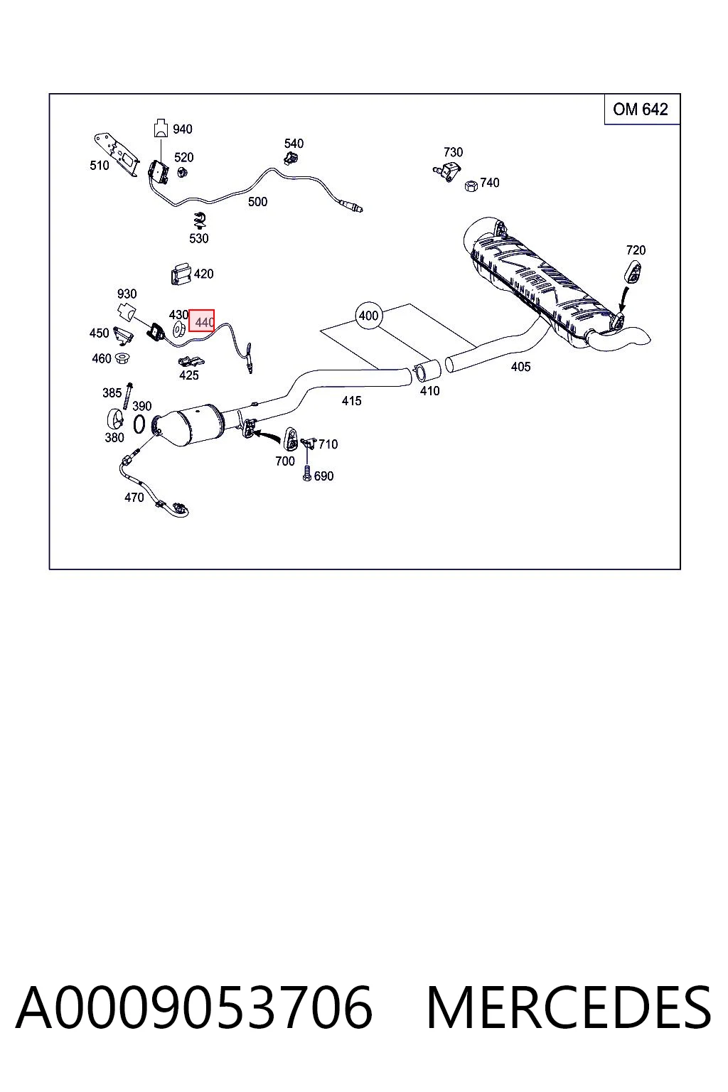 A0009053706 Mercedes Sensor de óxidos de nitrógeno NOx delantero