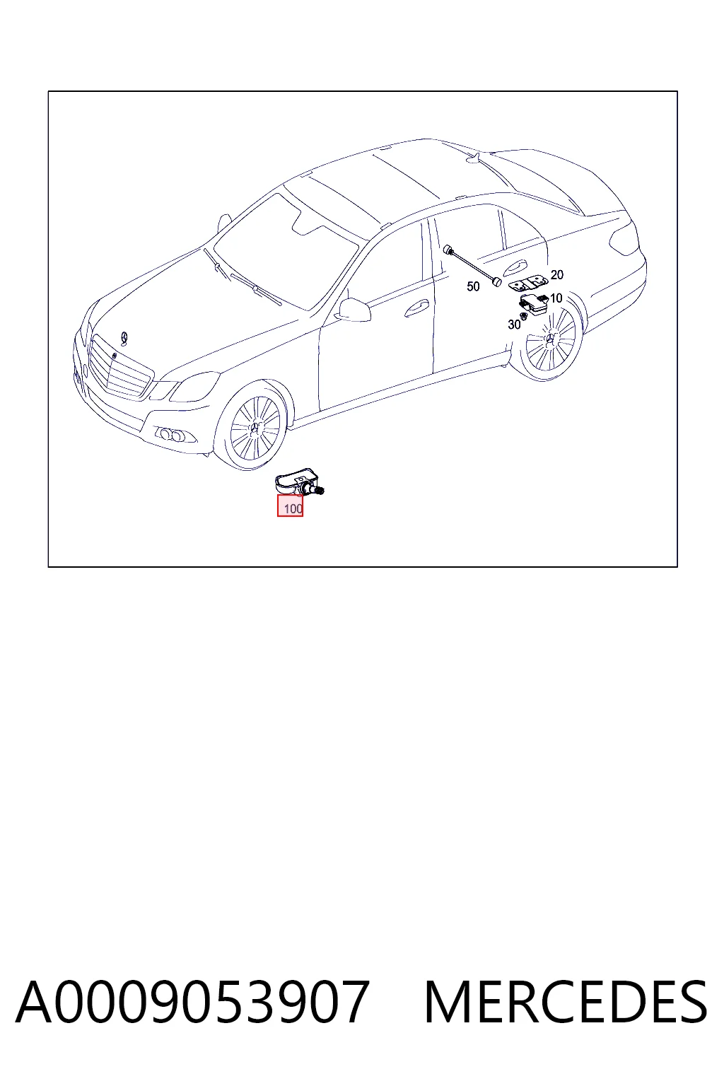 A0009053907 Mercedes Sensor de presión de neumáticos (TPMS)