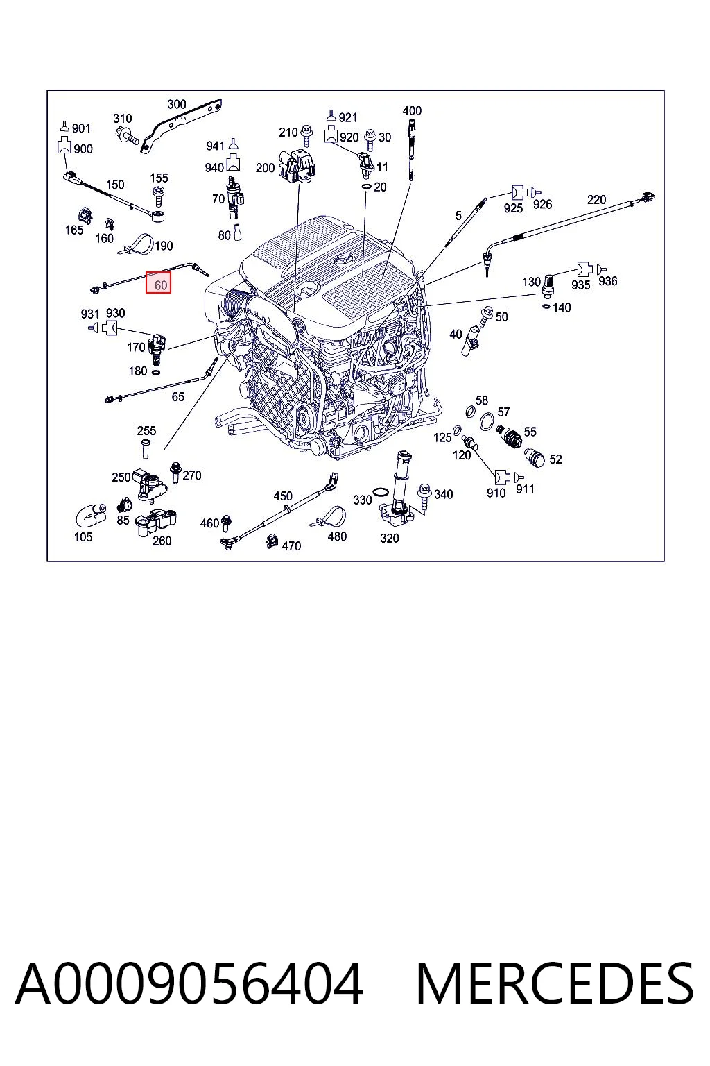 A0009056404 Mercedes Sensor de temperatura de gases de escape antes de la turbina