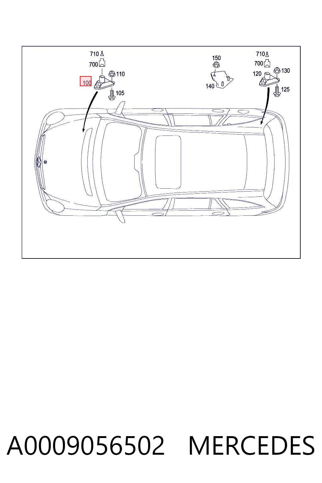 A0009056502 Mercedes Sensor de aceleración vertical
