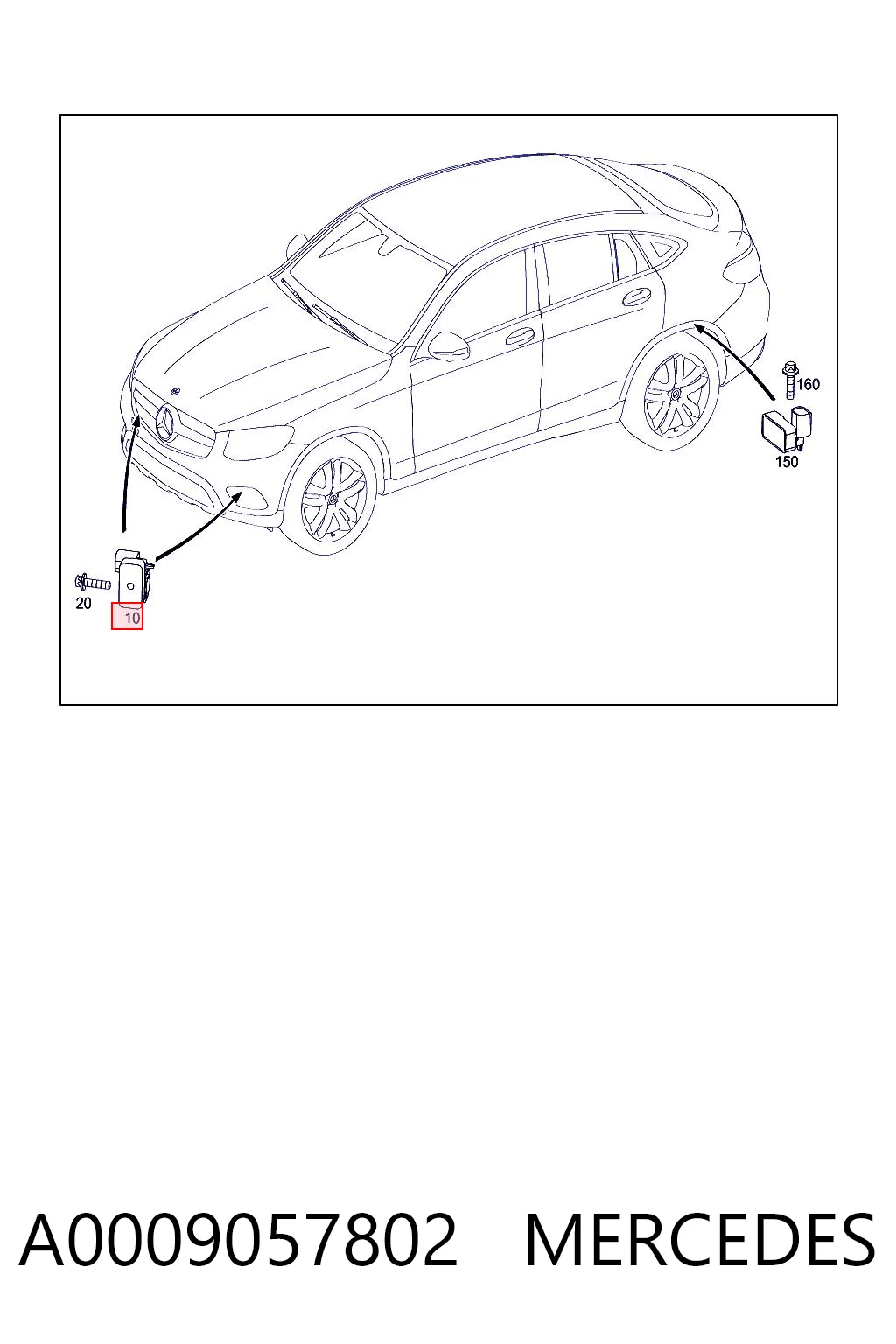 A0009057802 Mercedes Sensor de aceleración longitudinal