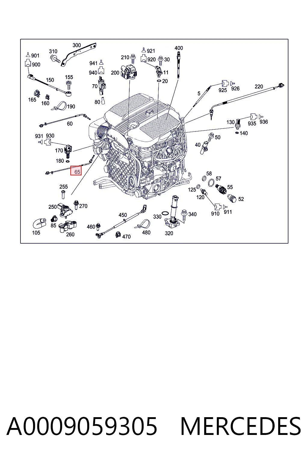 A0009059305 Mercedes Sensor de temperatura de gases de escape antes de la turbina