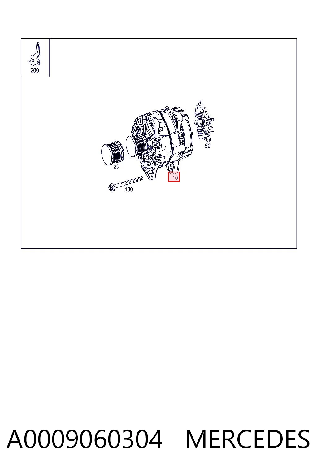 A0009060304 Mercedes Alternador de coche