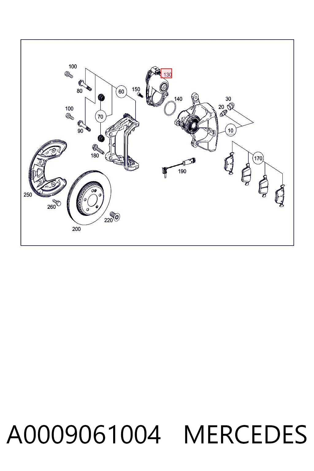 A0009061004 Mercedes Motor del actuador de la pinza de freno trasera