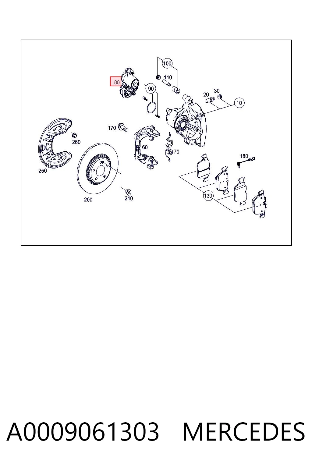 A0009061303 Mercedes Motor del actuador de la pinza de freno trasera