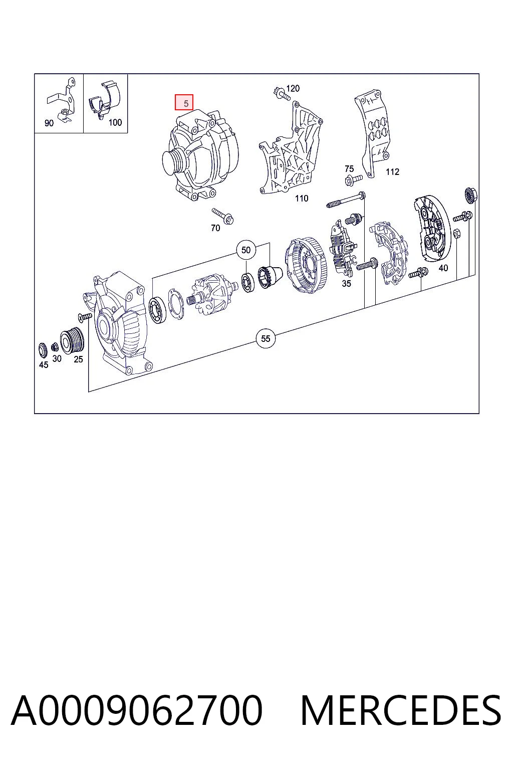 A0009062700 Mercedes Alternador de coche