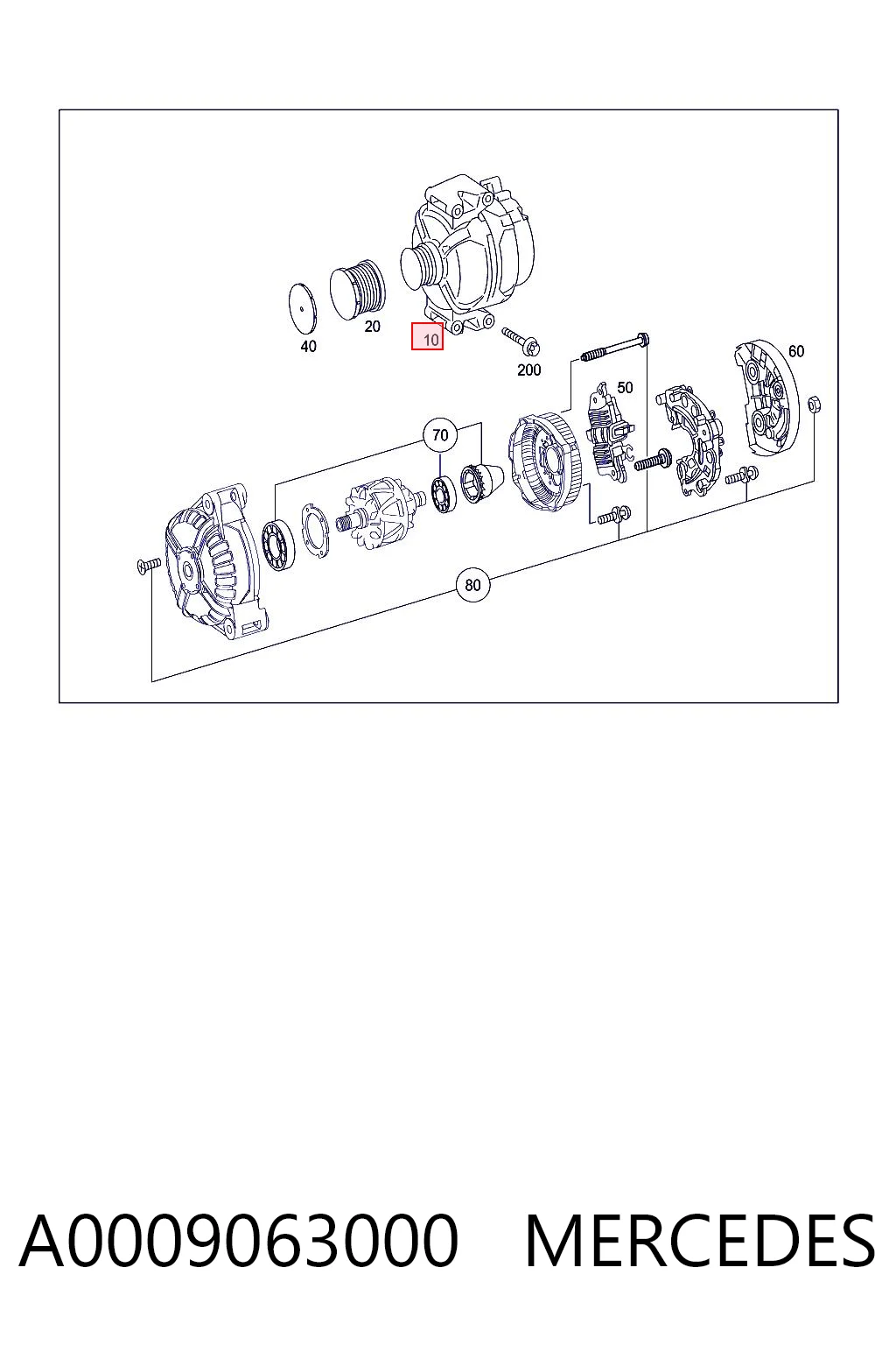 A0009063000 Mercedes Alternador de coche