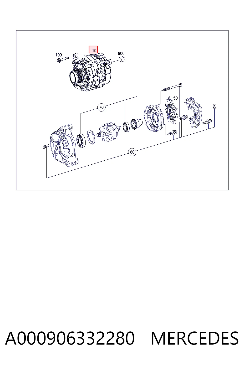 Alternador para Mercedes A W176