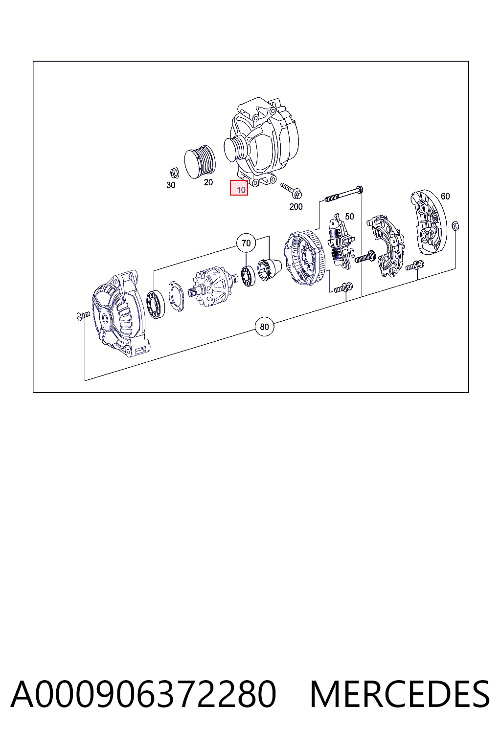 A000906372280 Mercedes Alternador de coche