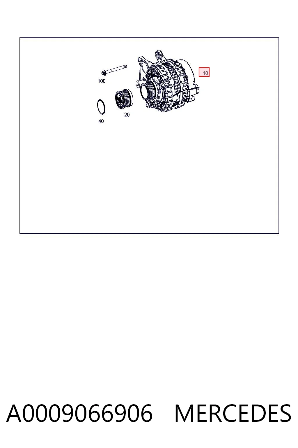 A0009066906 Mercedes Alternador de coche