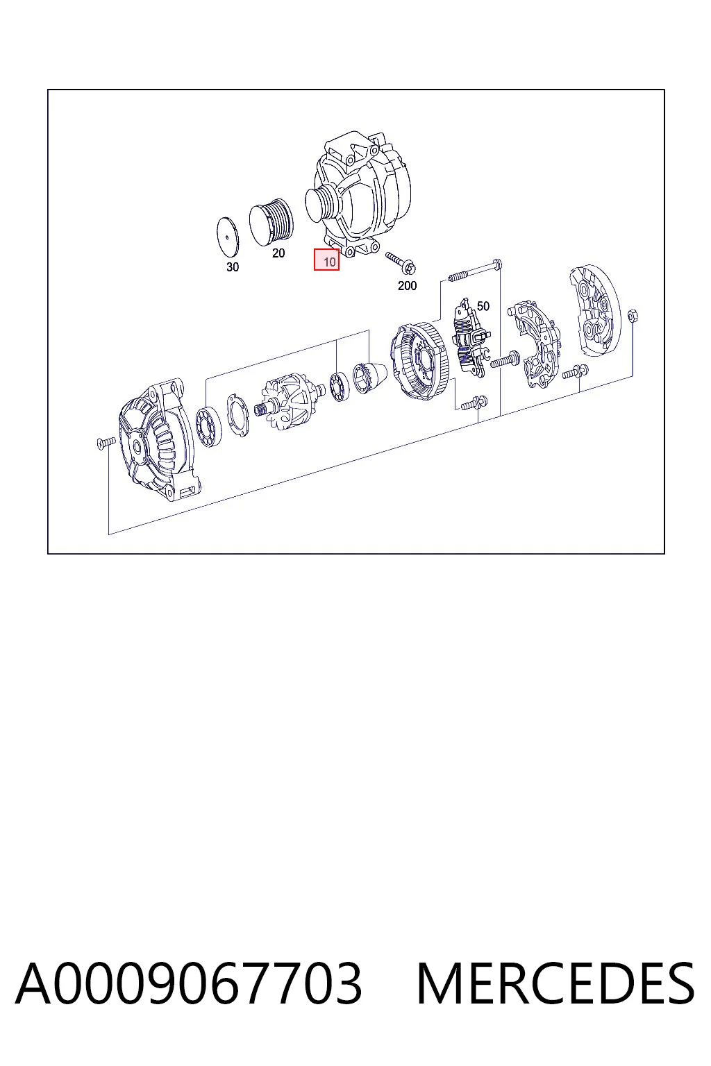 A0009067703 Mercedes Alternador de coche
