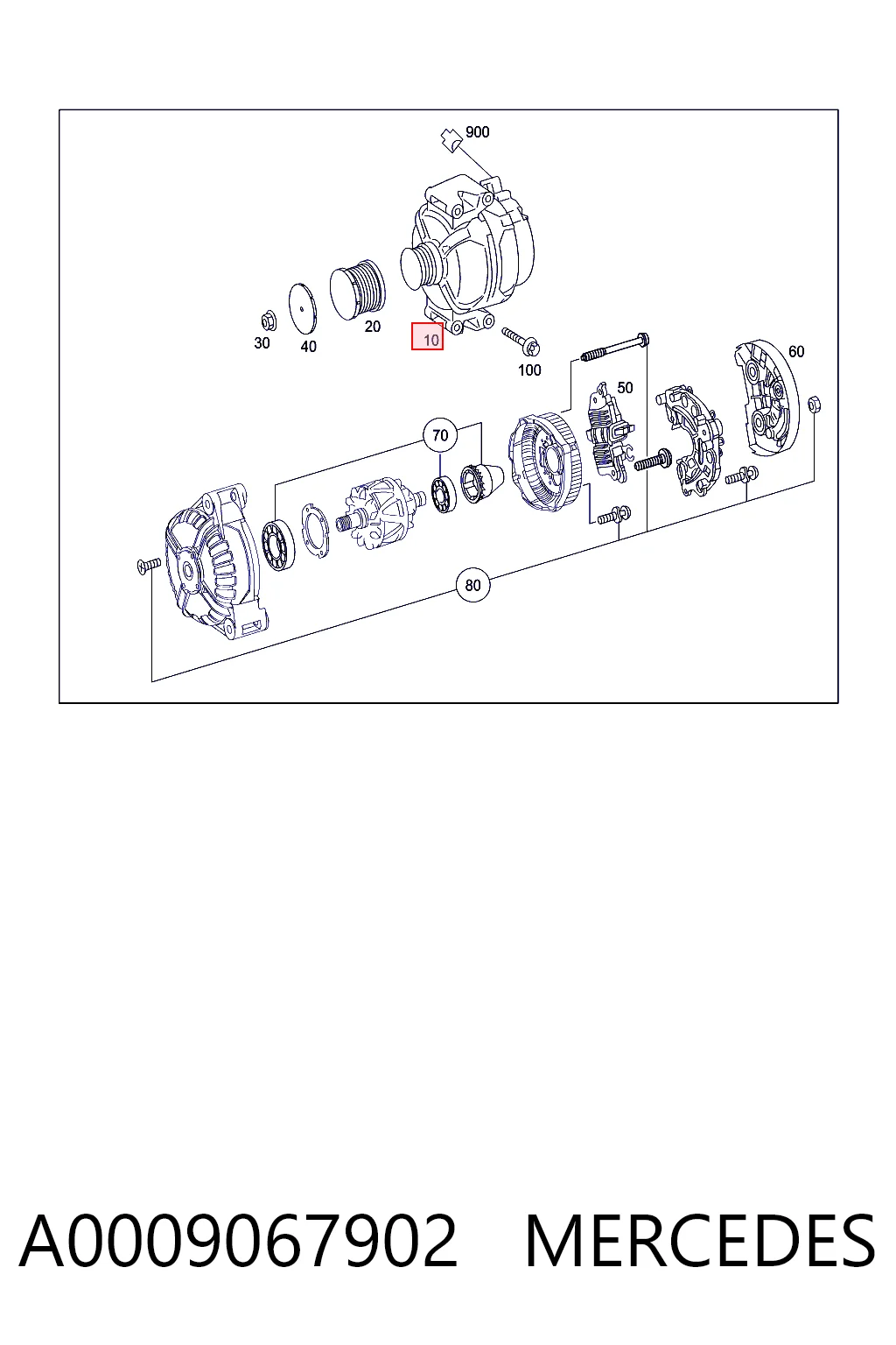 A0009067902 Mercedes Alternador de coche