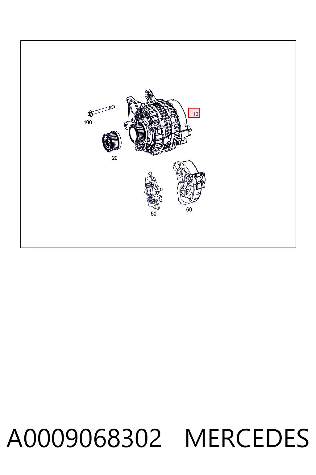 A0009068302 Mercedes Alternador de coche