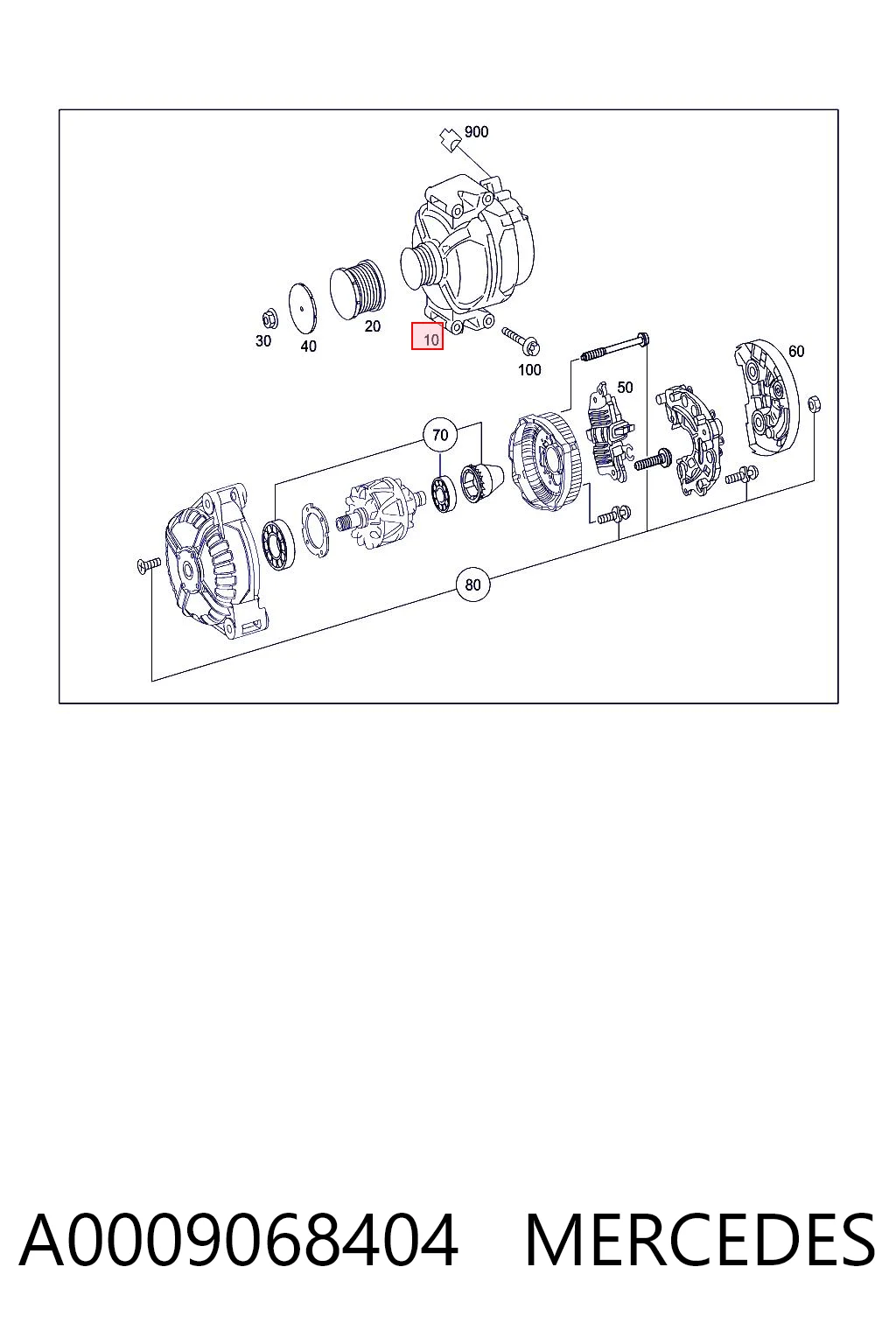 A0009068404 Mercedes Alternador de coche