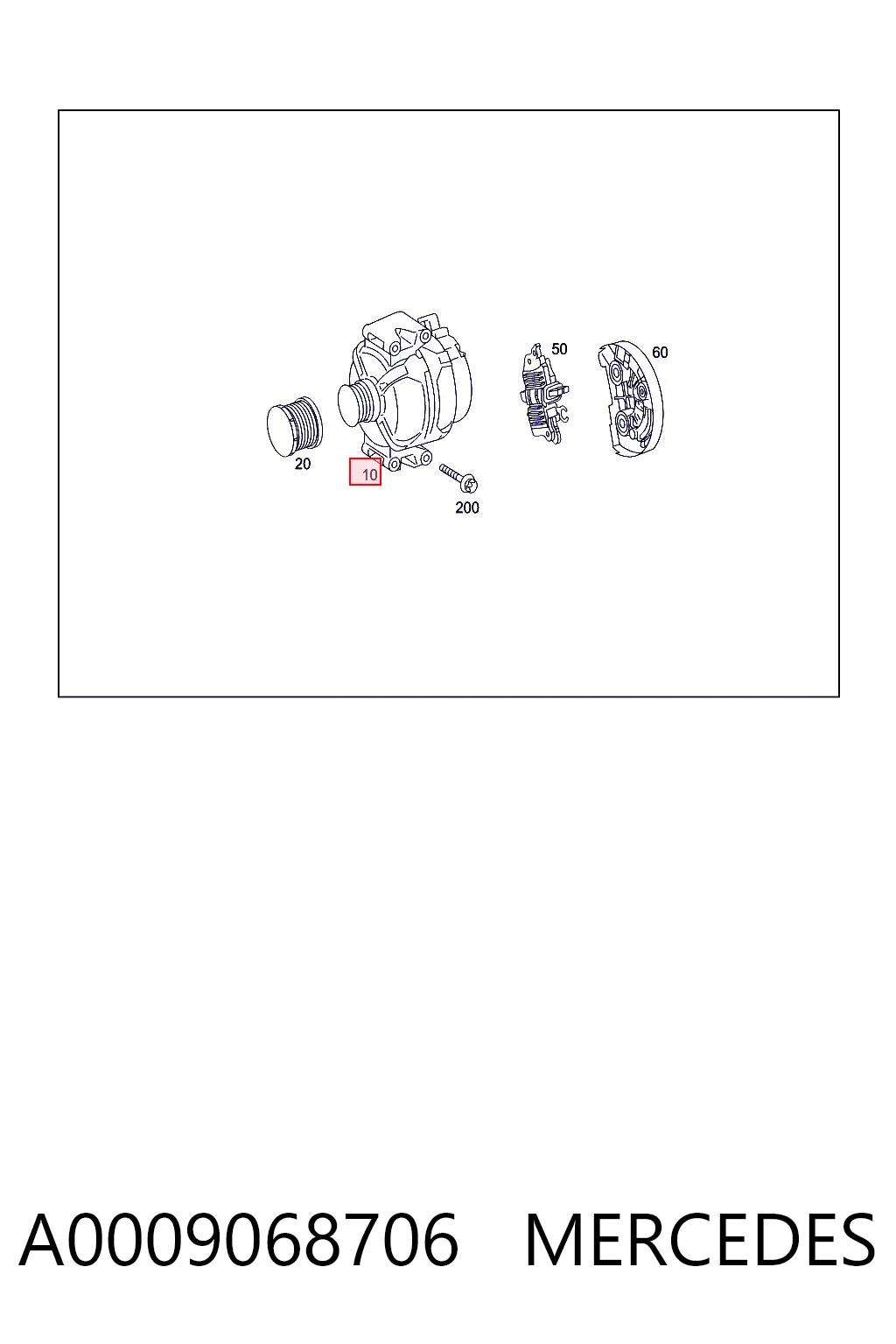 A0009068706 Mercedes Alternador de coche