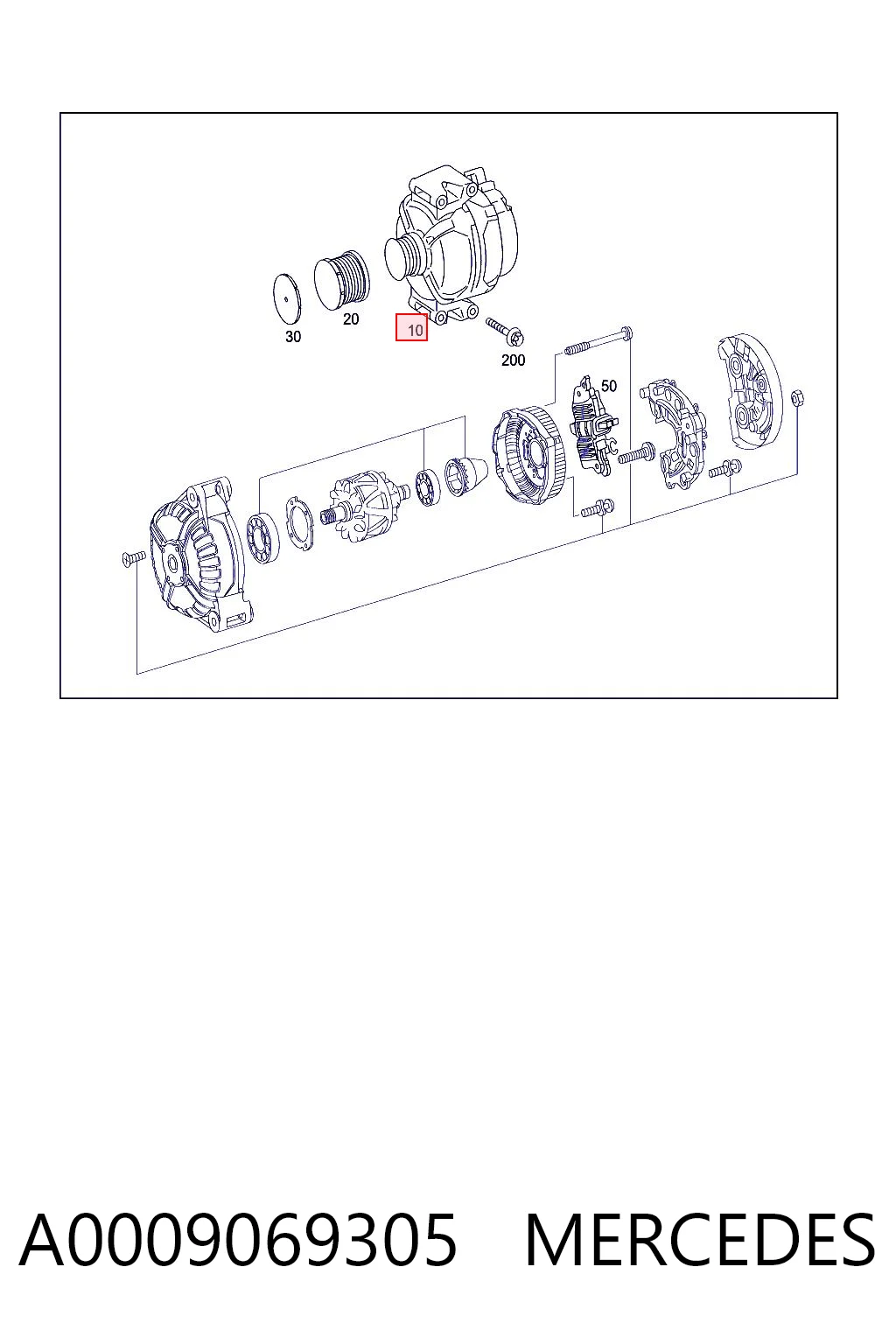 A0009069305 Mercedes Alternador de coche