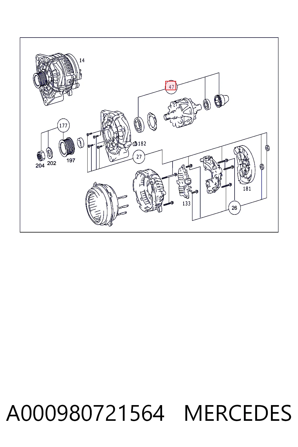 Rodamiento alternador F00M147802 Bosch