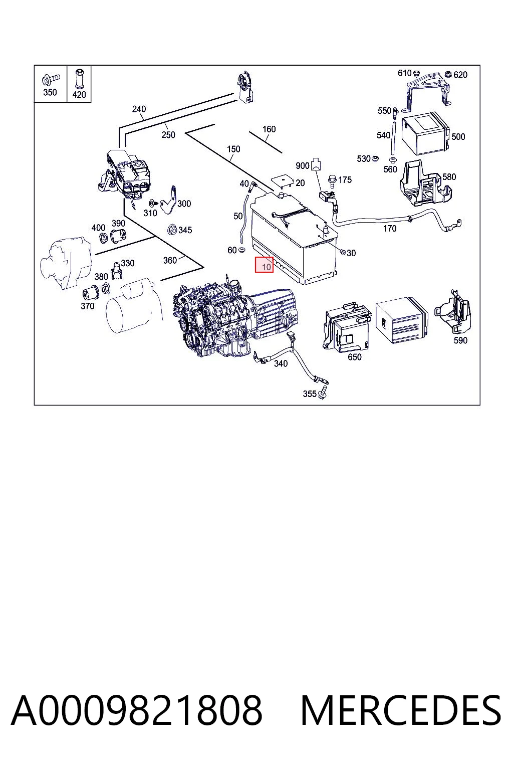 Batería de arranque MERCEDES A0009821808