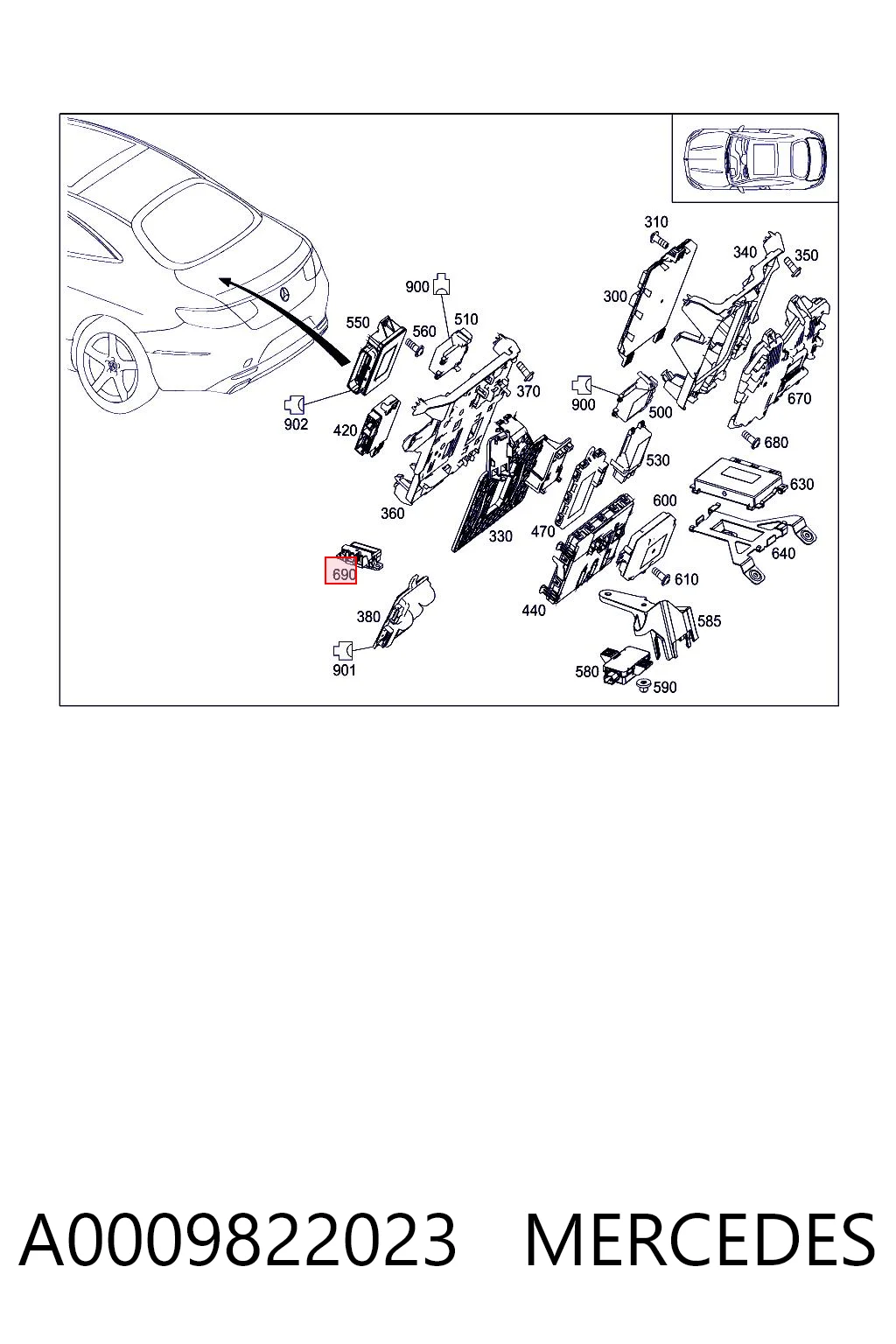 A0009822023 Mercedes Relé de control de carga de batería