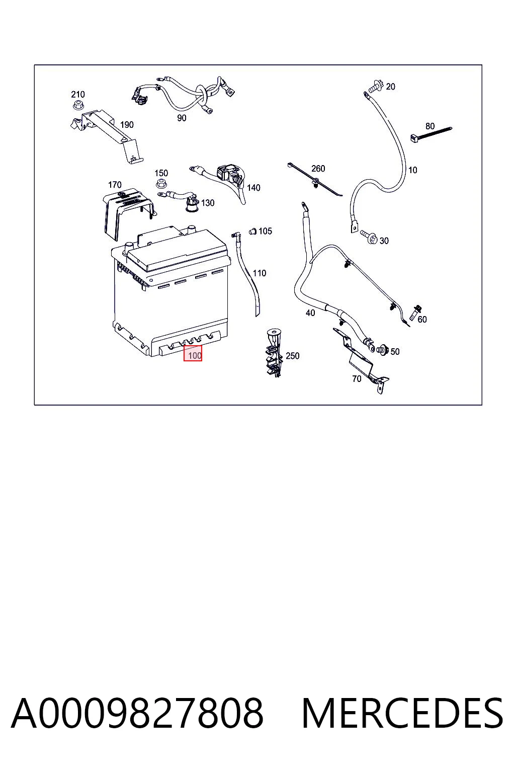 Batería de arranque MERCEDES A0009827808