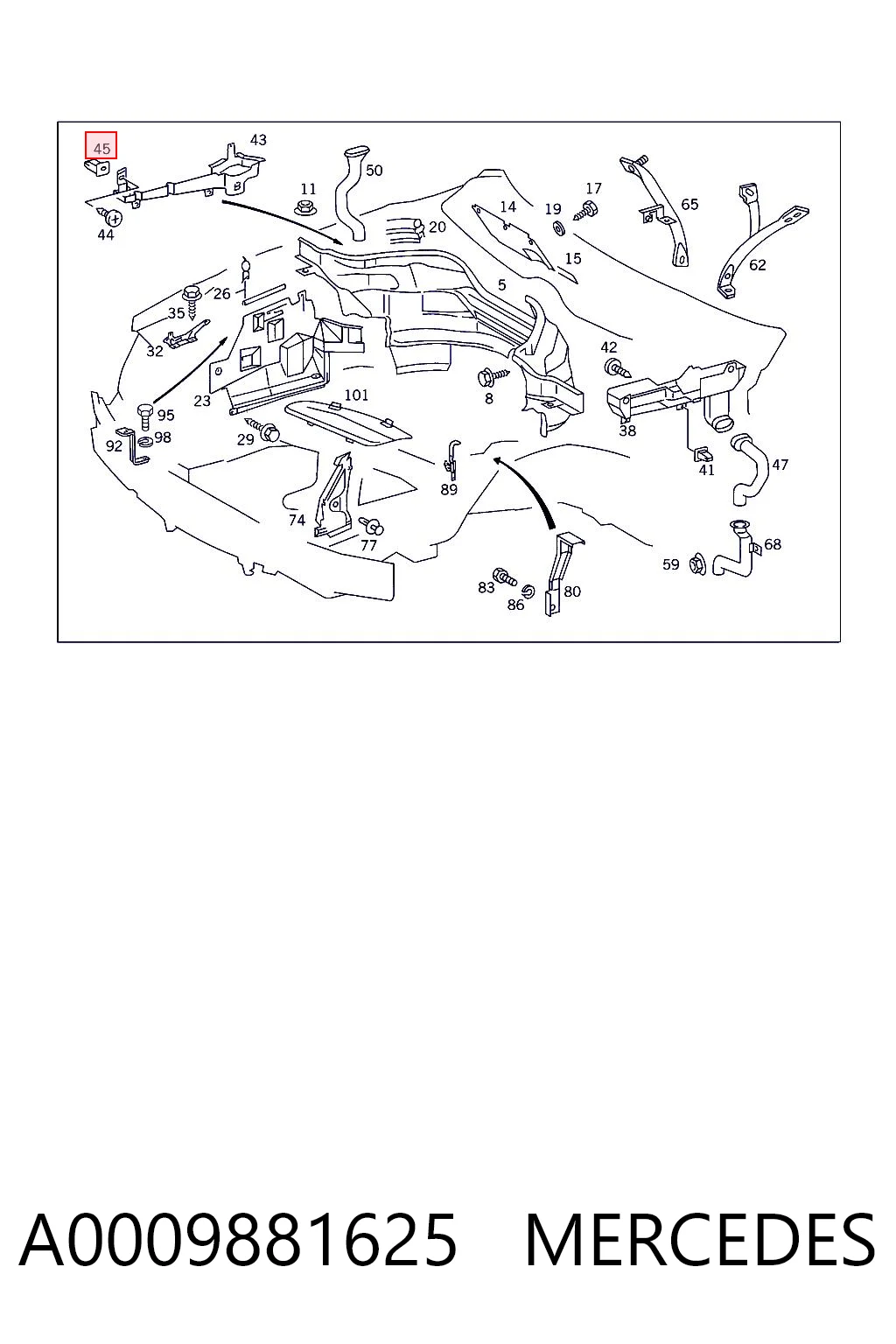 A0009881625 Mercedes