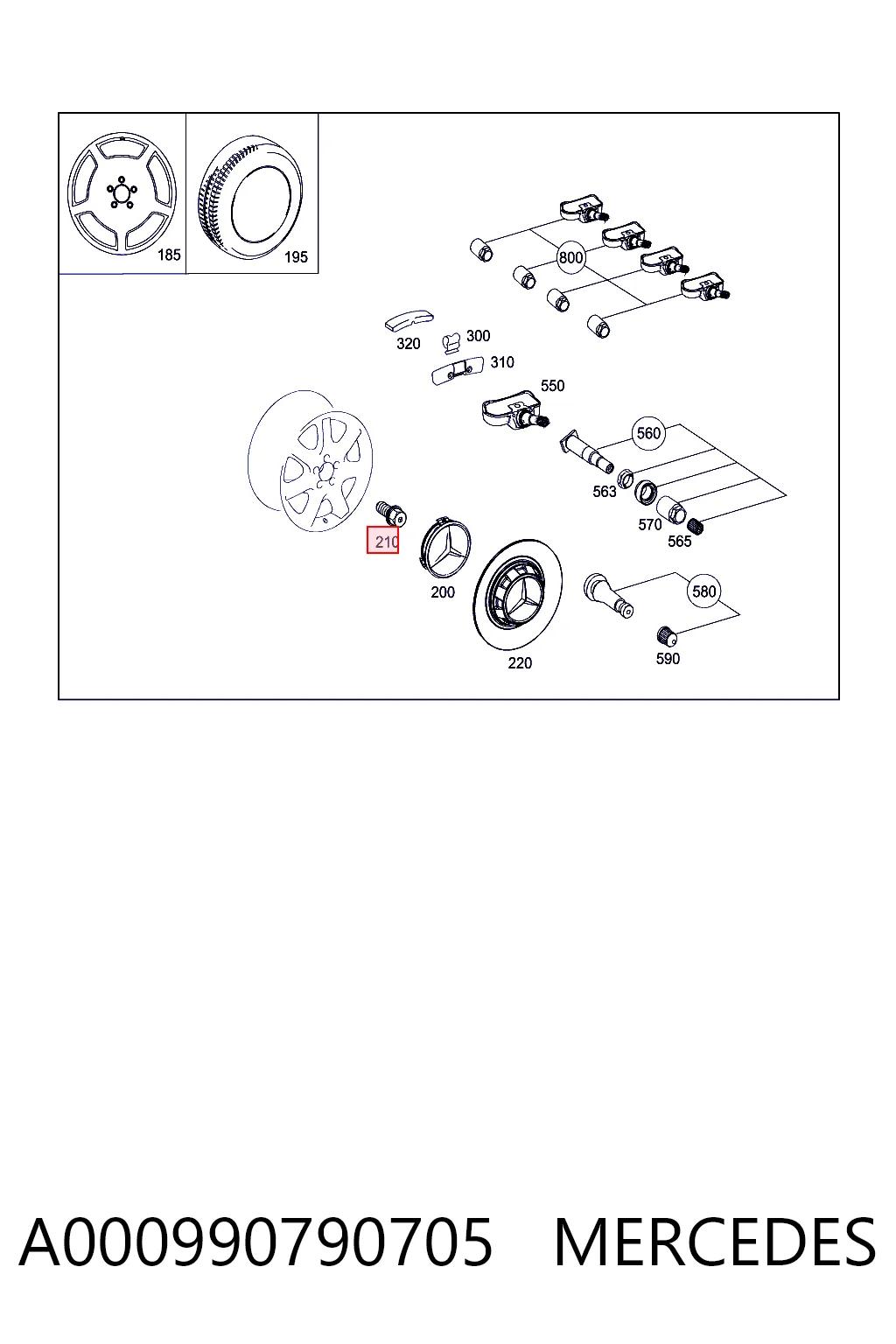Tornillos para ruedas Mercedes Vito  desde 4,42 €