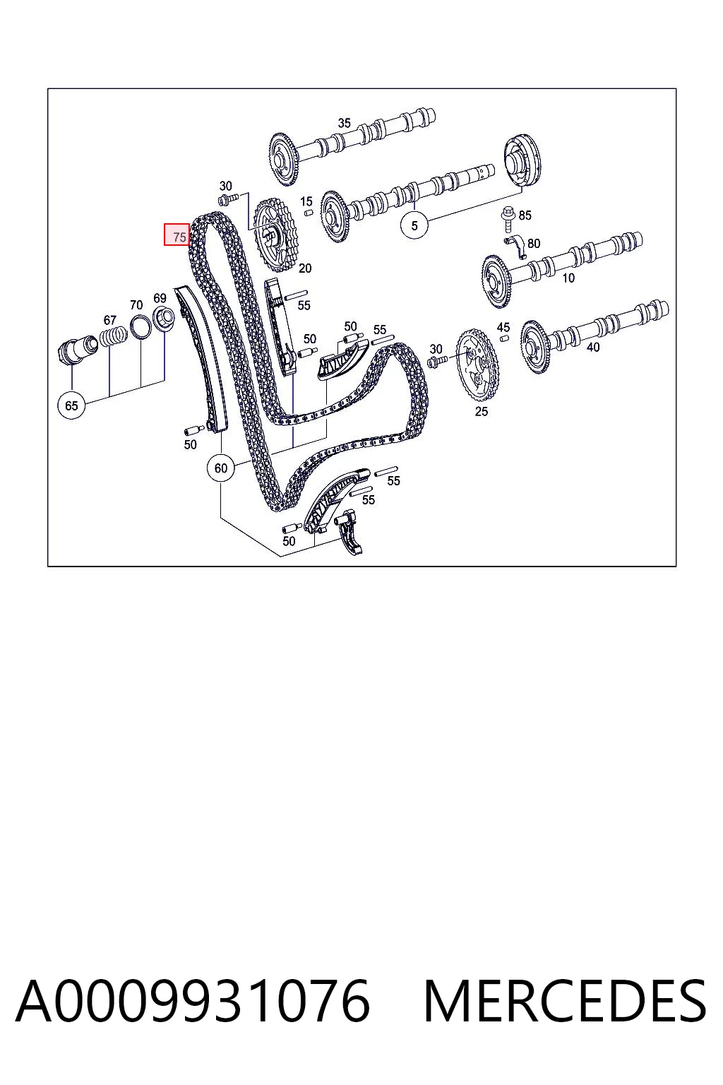 Cadena de distribución A0009931076 MERCEDES