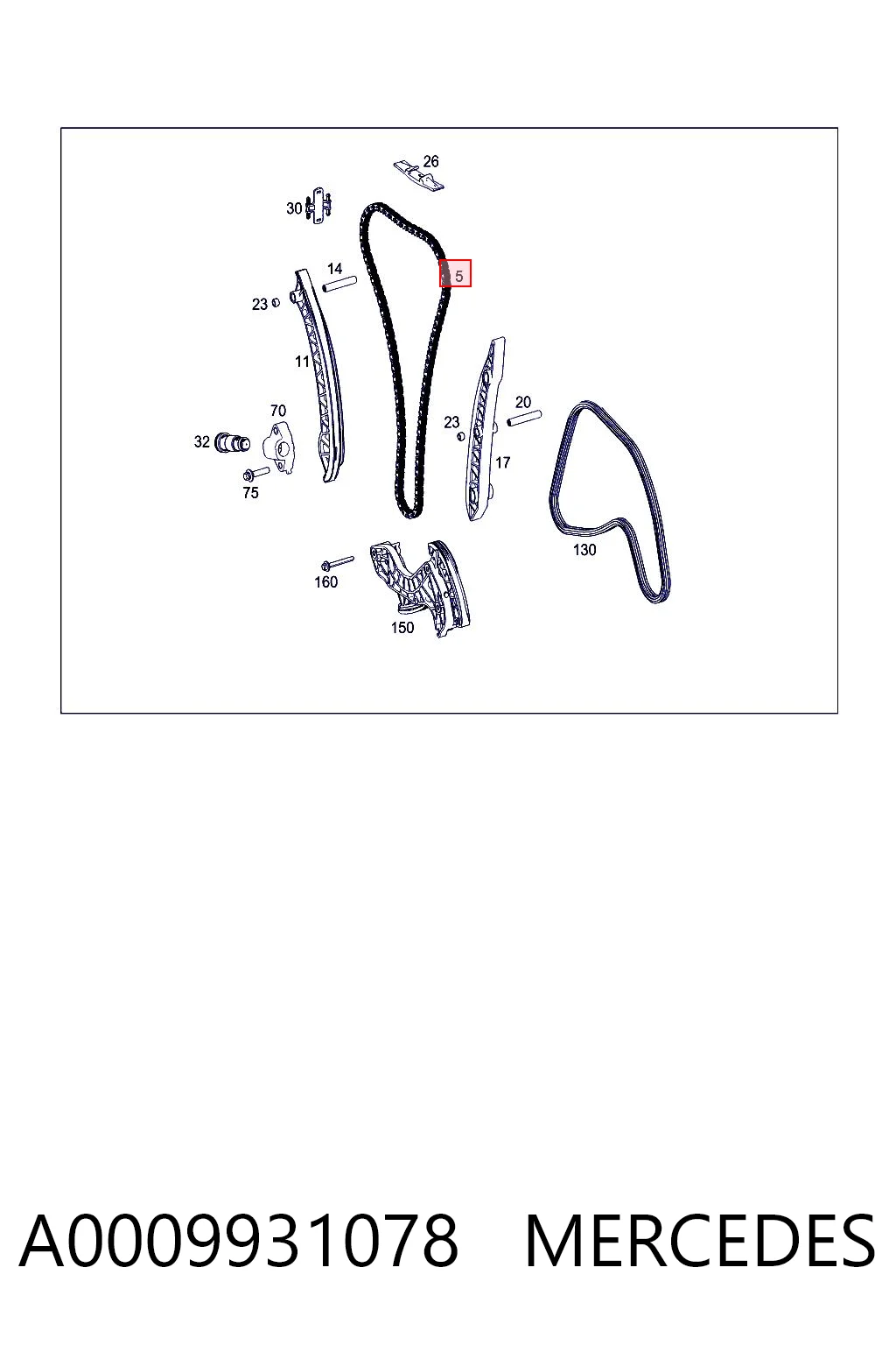 A0009931078 Mercedes Cadena de motor