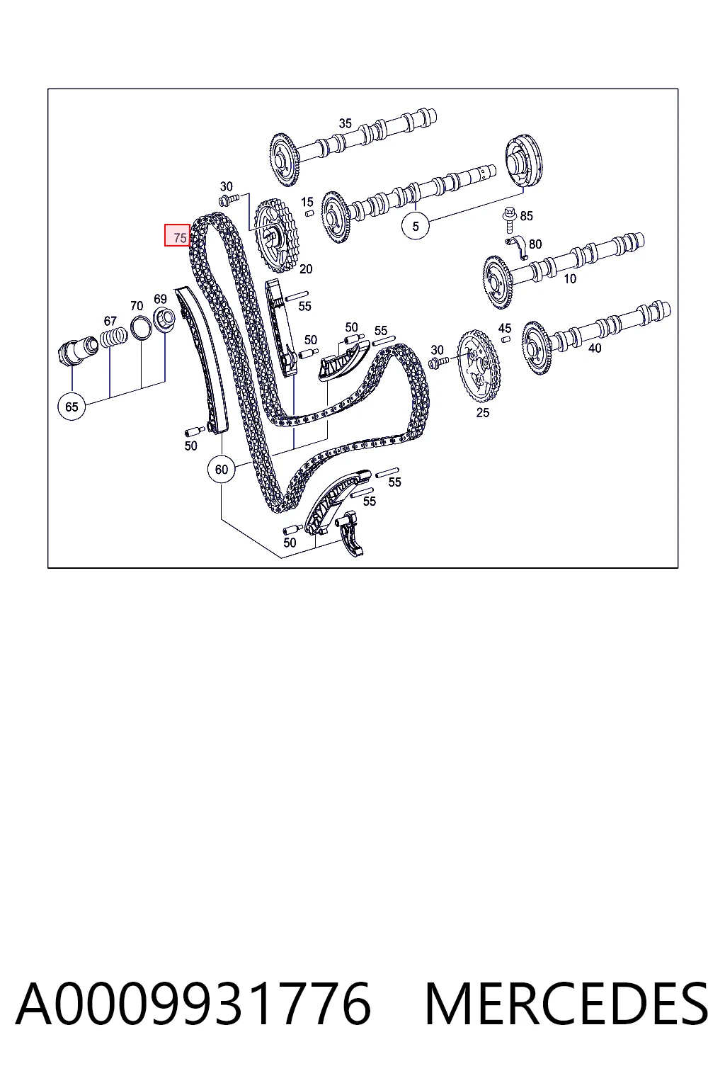 Cadena de distribución motor Mercedes GL  (X166)