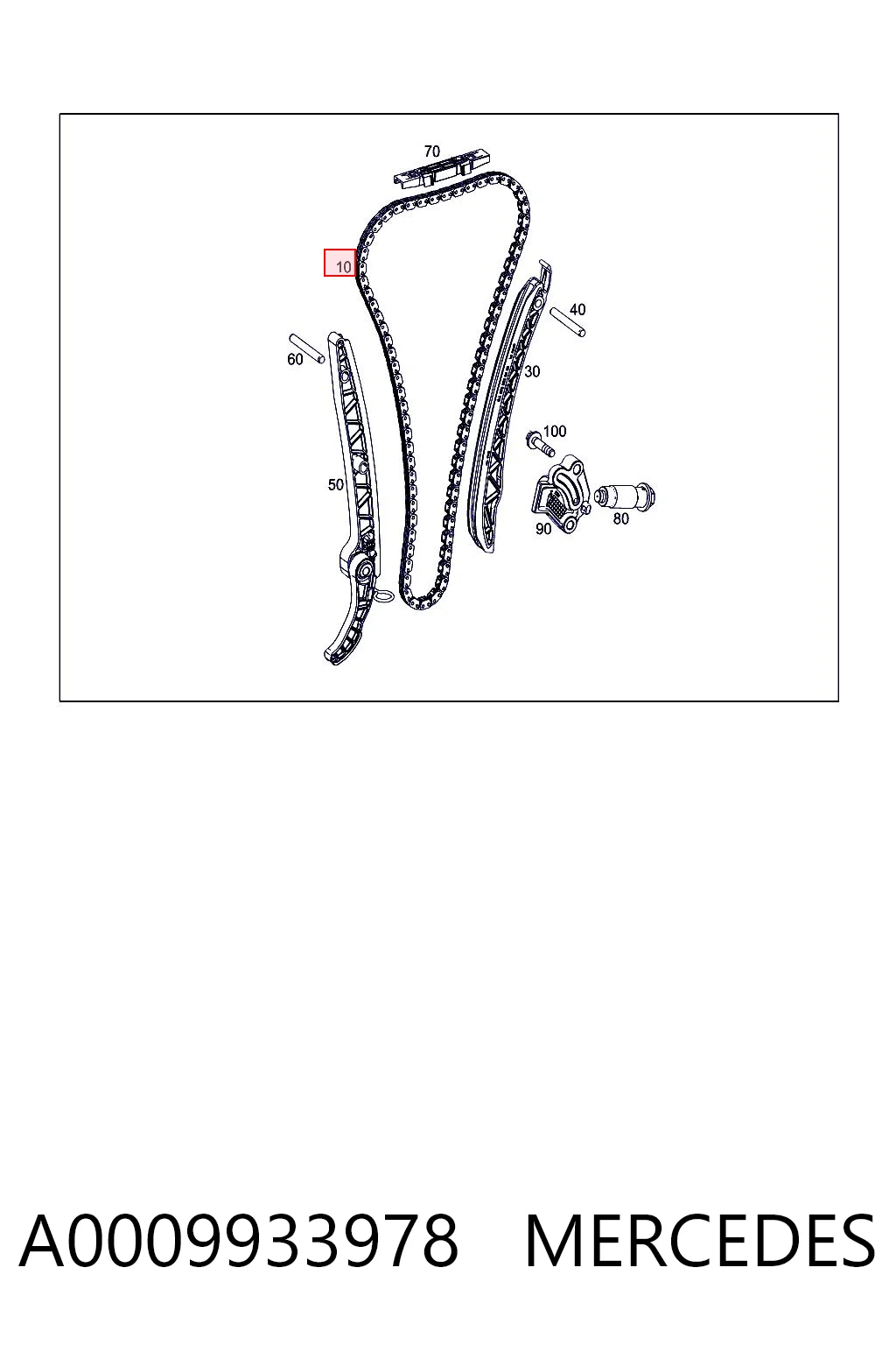 A0009933978 Mercedes Cadena de motor