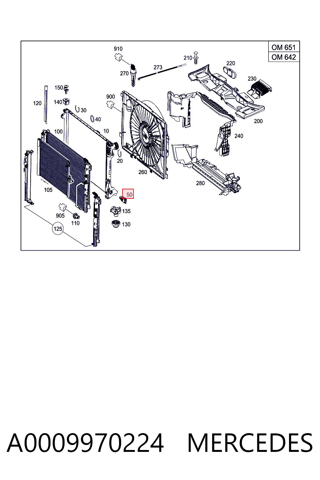 A0009970224 Mercedes Tapa de radiador