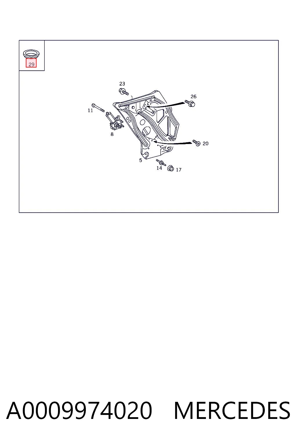 A0009974020 Mercedes Botella limpiaparabrisas