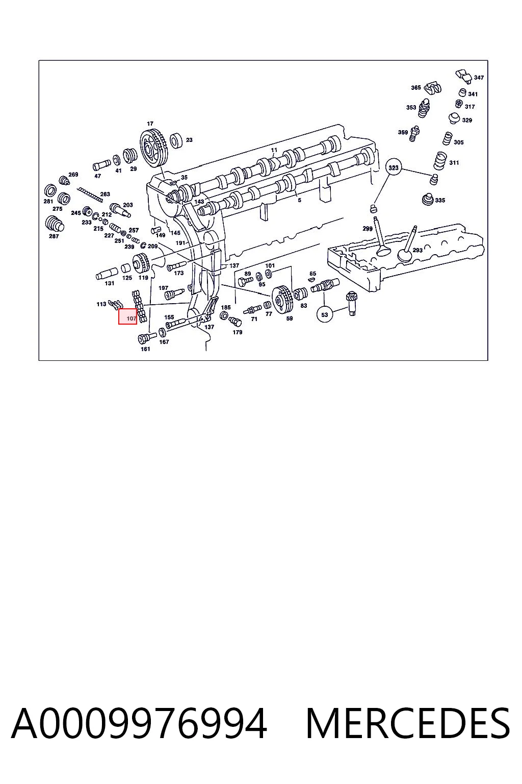 Cadena de distribución para Mercedes E T123