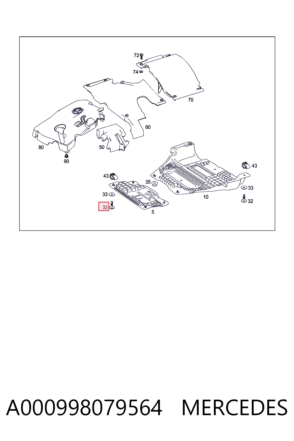 Protección motor / empotramiento para Mercedes E  W210