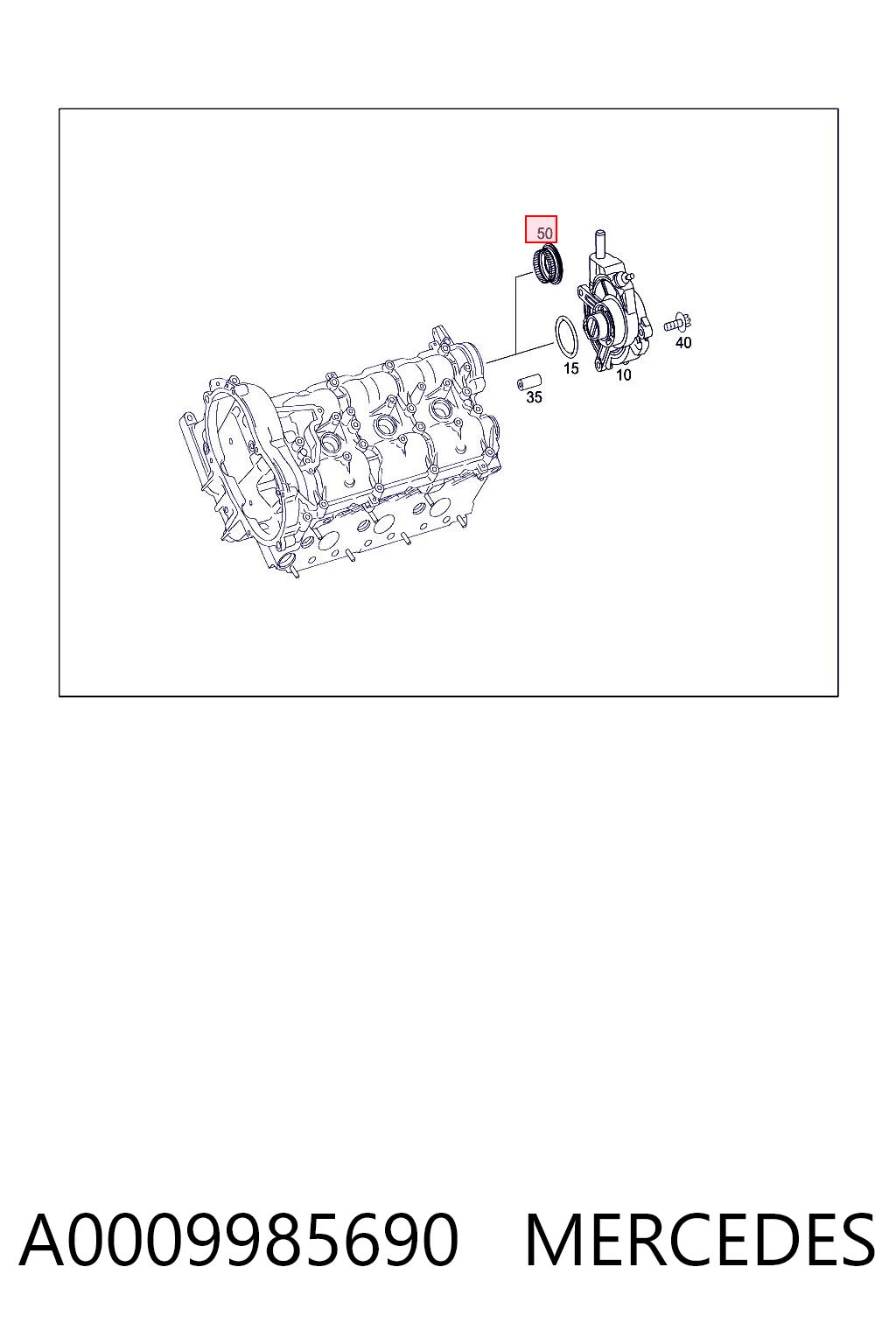 A0009985690 Mercedes Tapón del orificio de la culata para la bomba de vacío
