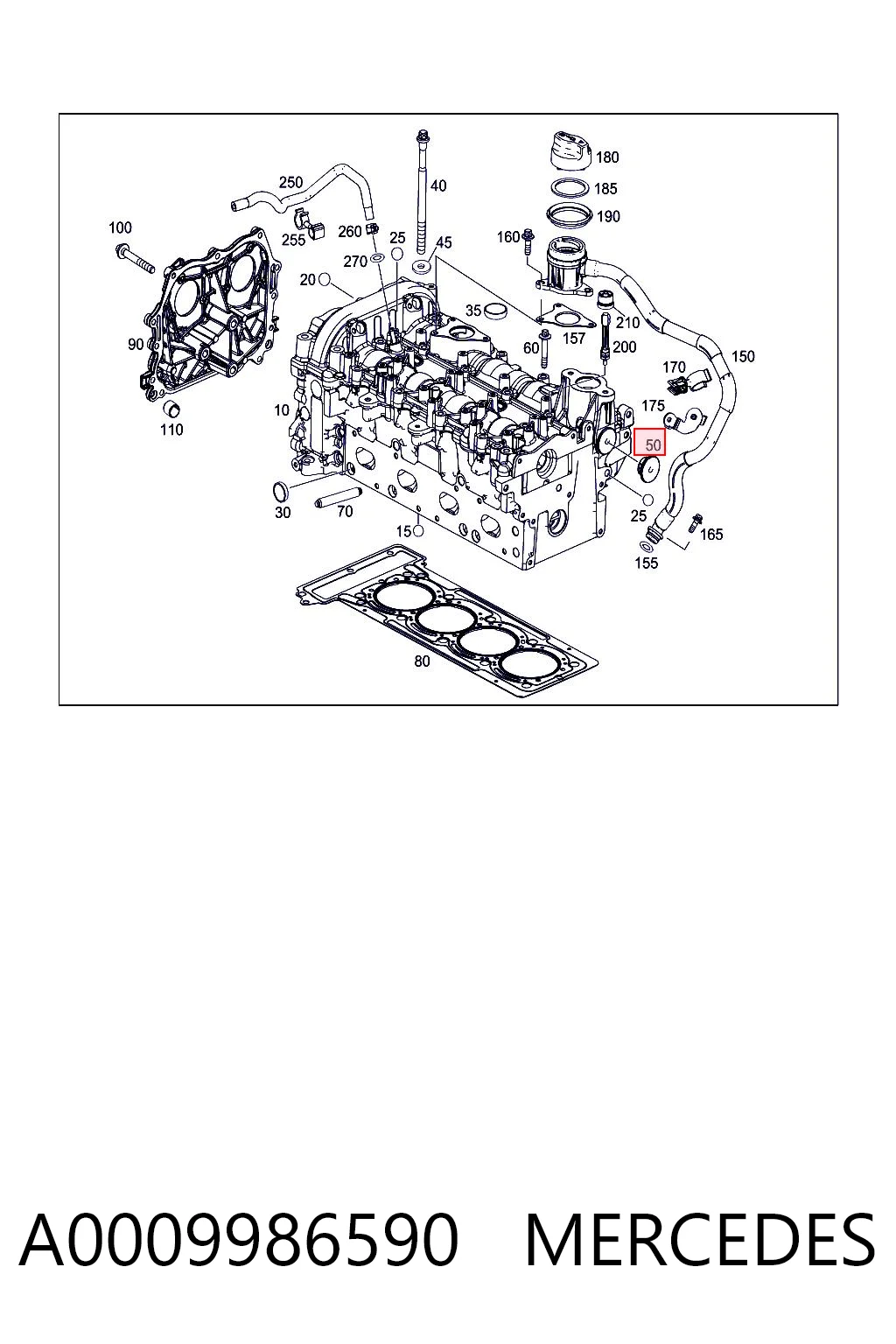 A0009986590 Mercedes Tapón del árbol de levas