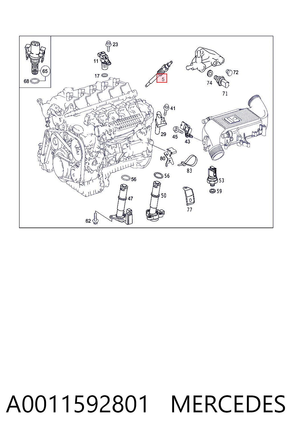 A0011592801 Mercedes Bujías de calentamiento