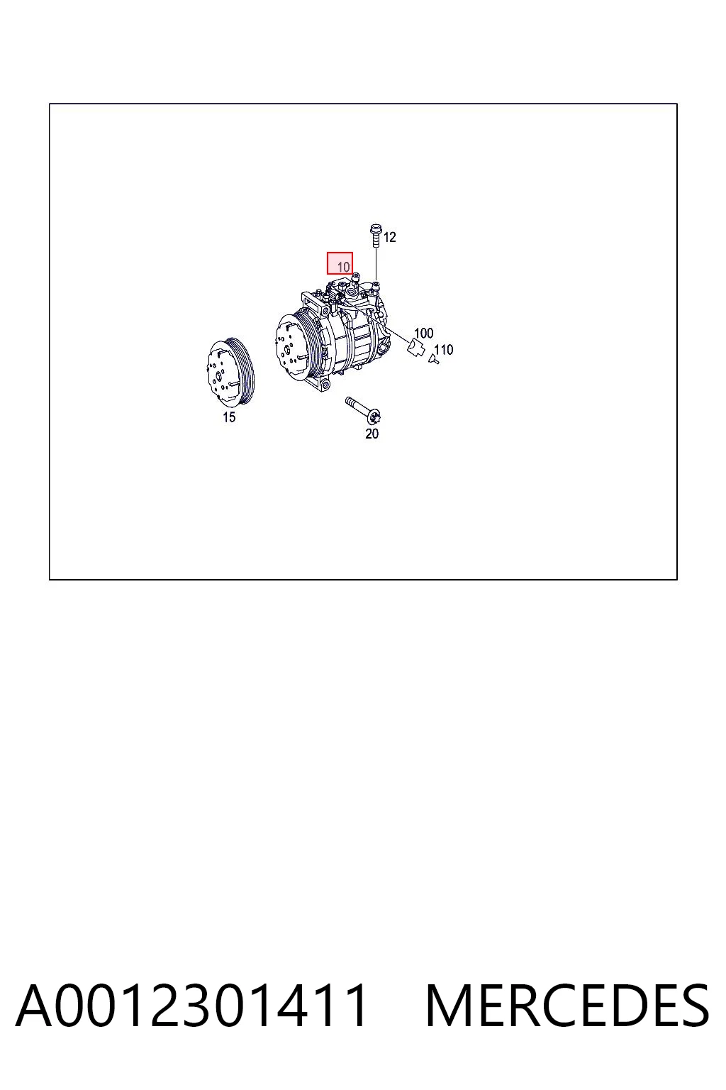A0012301411 Mercedes Compresor climatizador