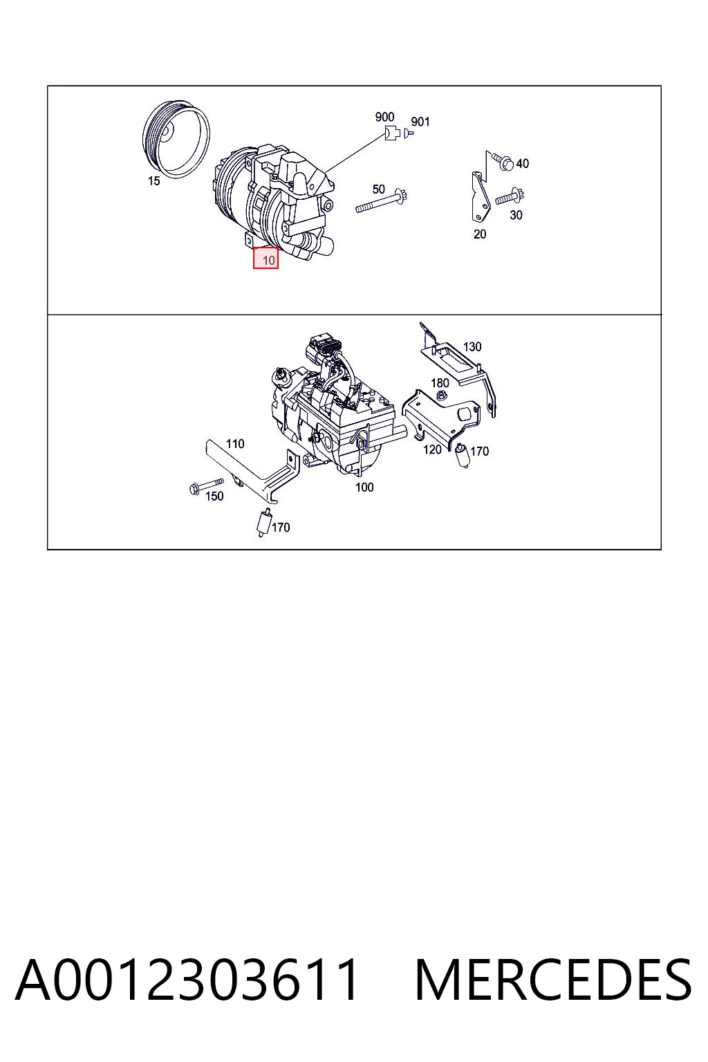 A0012303611 Mercedes Compresor climatizador